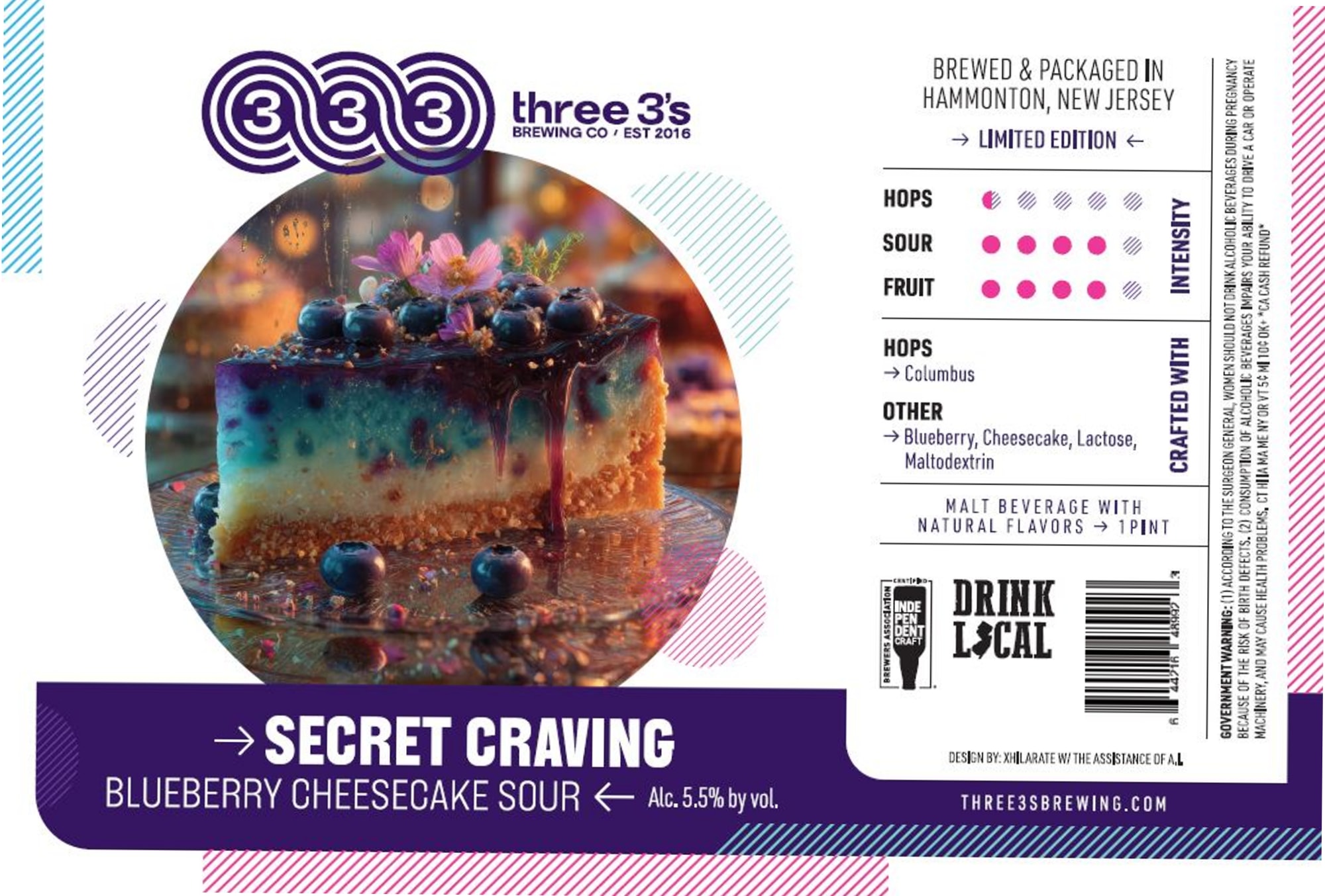 Secret Craving by Three 3’s Brewing - beer label