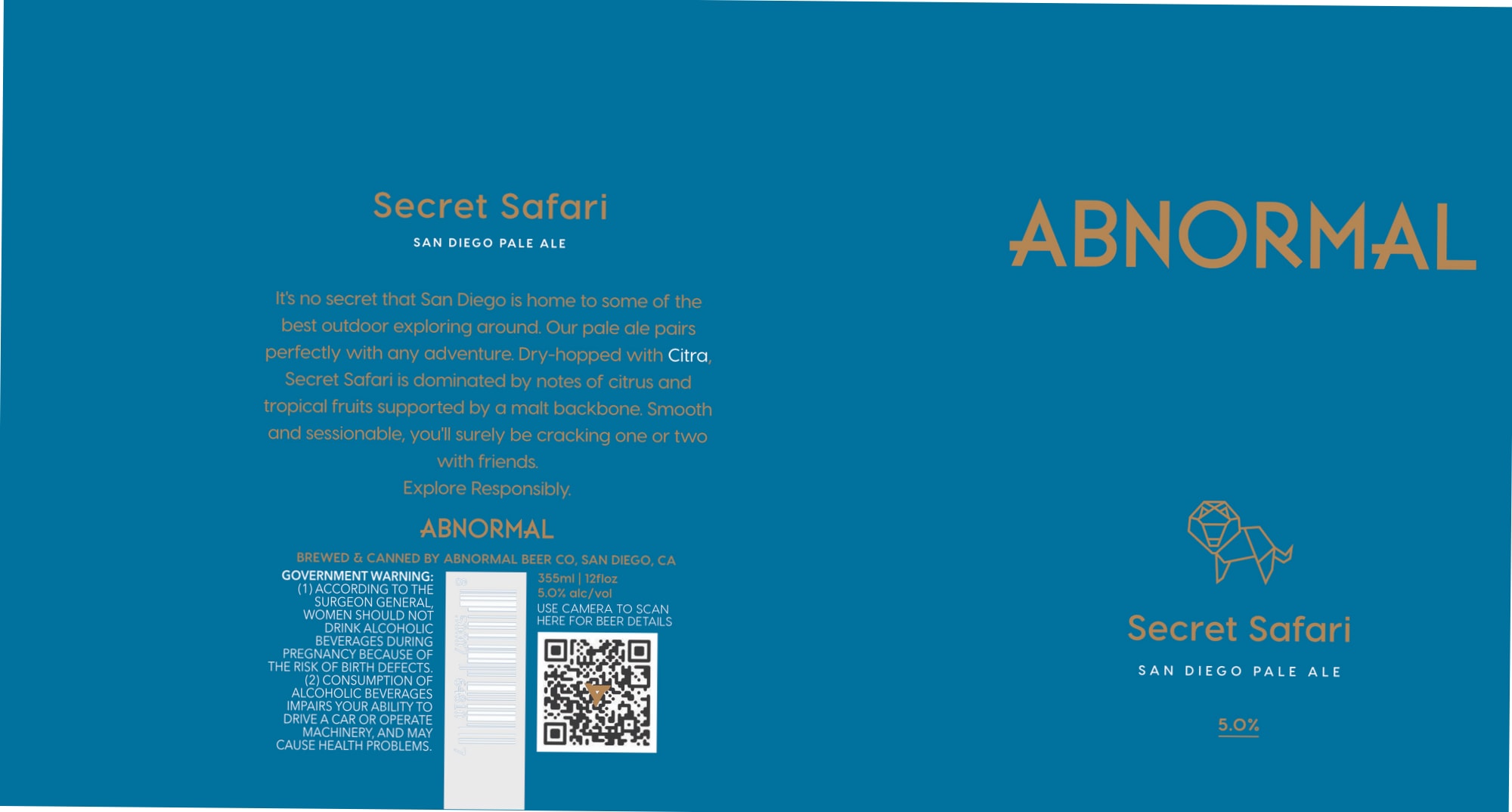 Secret Safari by Abnormal Beer Co. - beer label