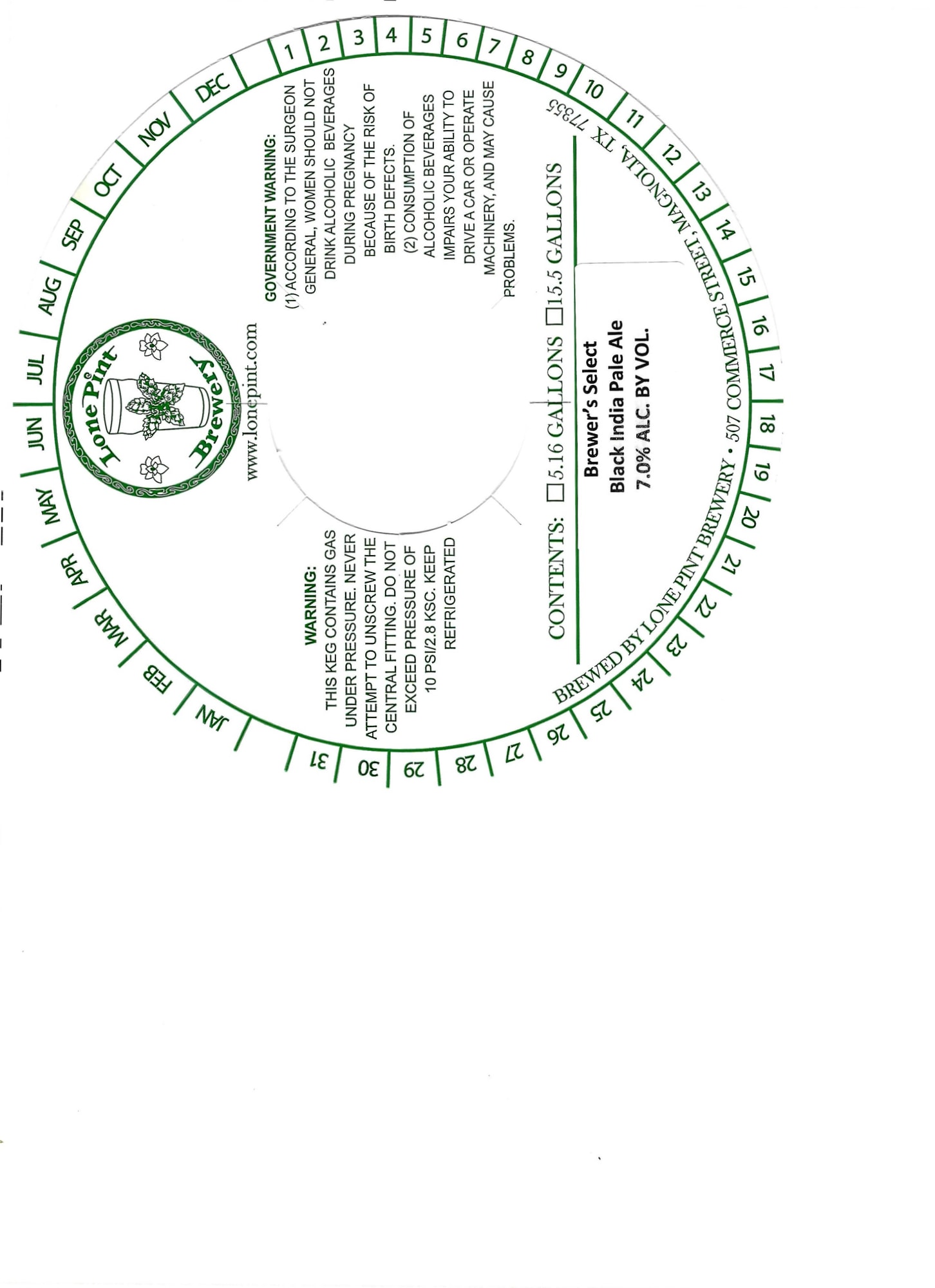 Select Black India Pale Ale by Lone Pint Brewery - beer label