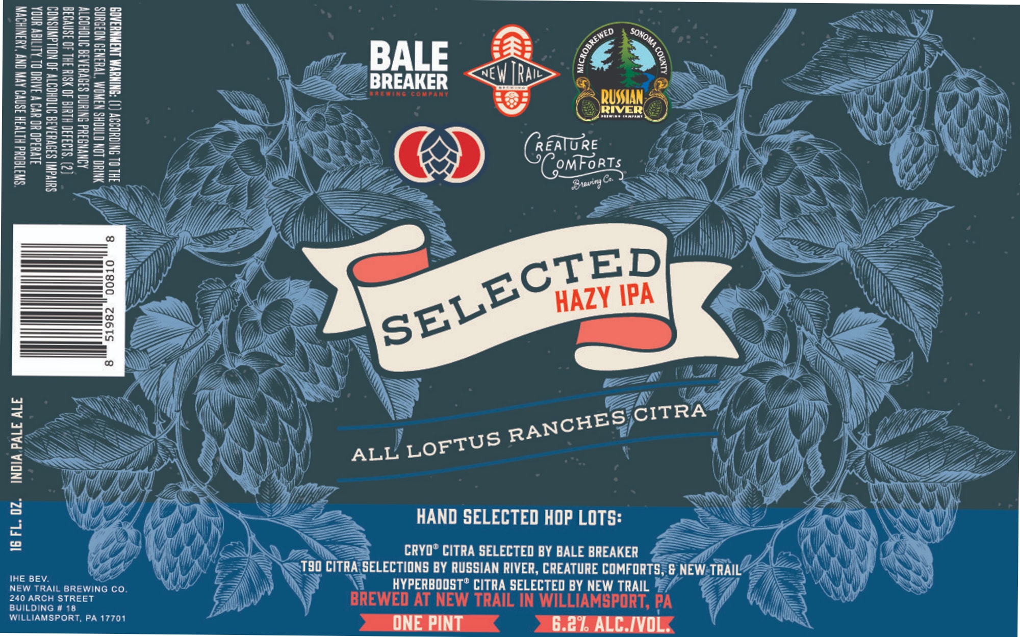 Selected Hazy IPA by Bale Breaker & New Trail Brewing - beer label