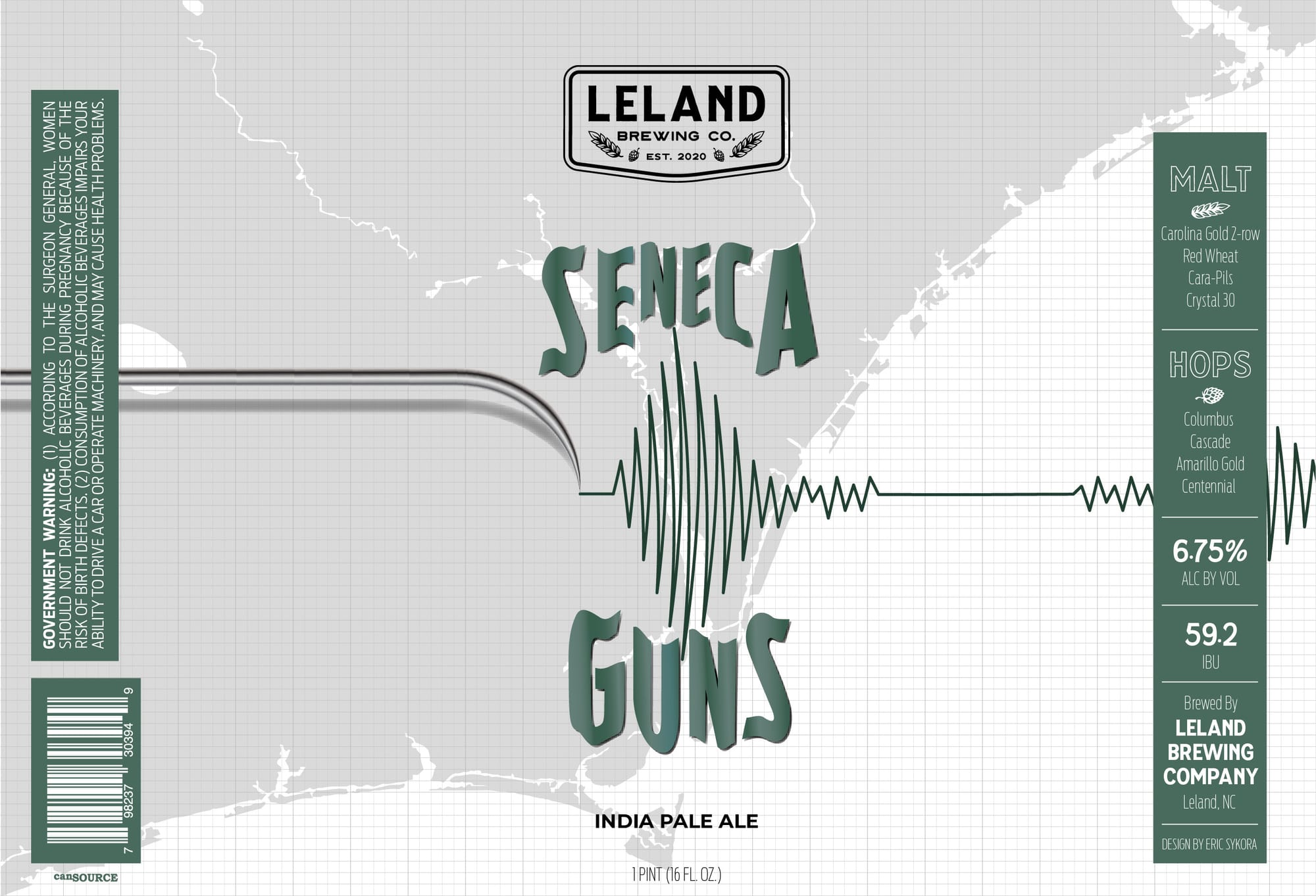 Seneca Guns by Leland Brewing Company - beer label