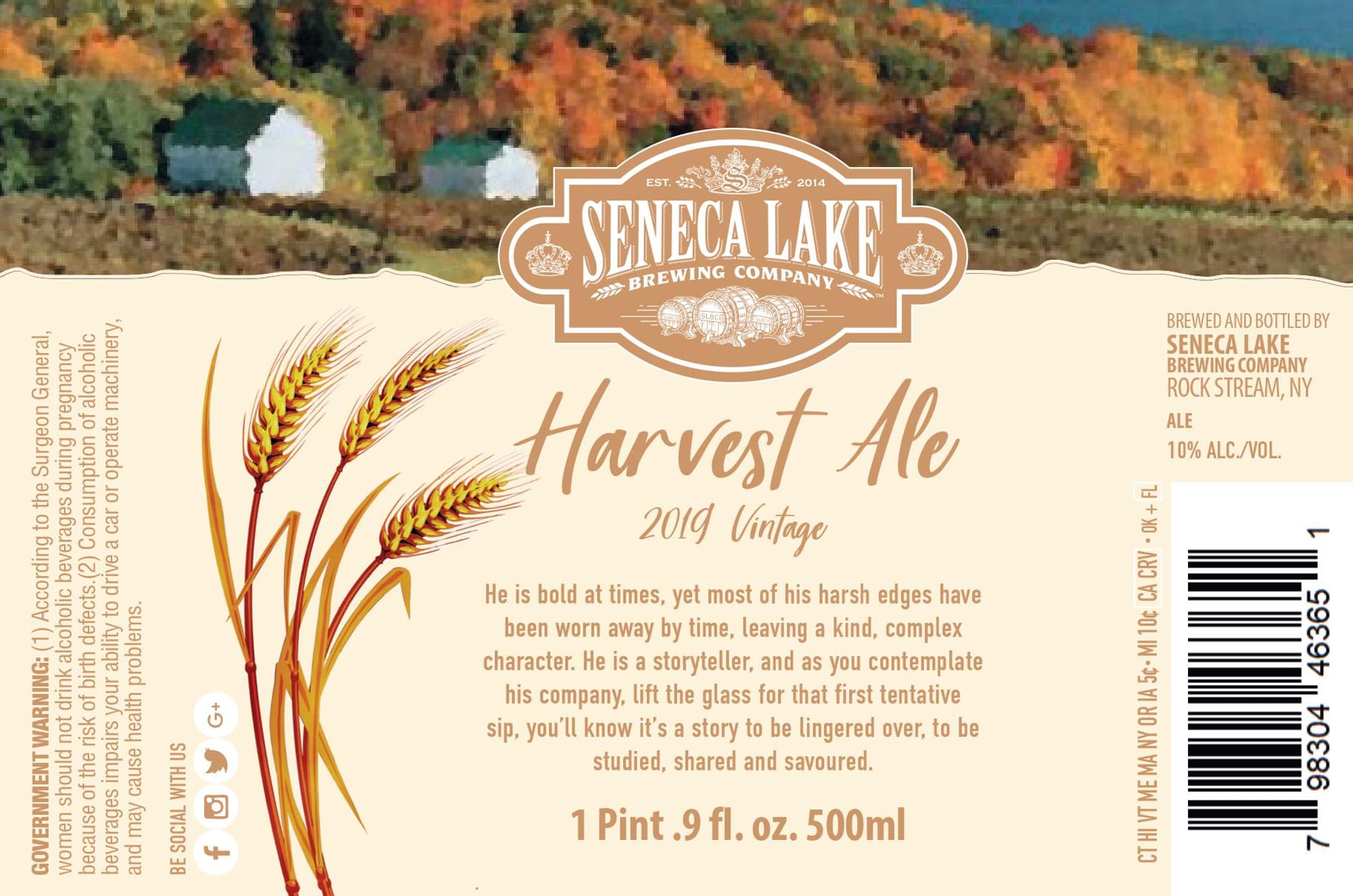 Harvest Ale by Seneca Lake Brewing Company - beer label