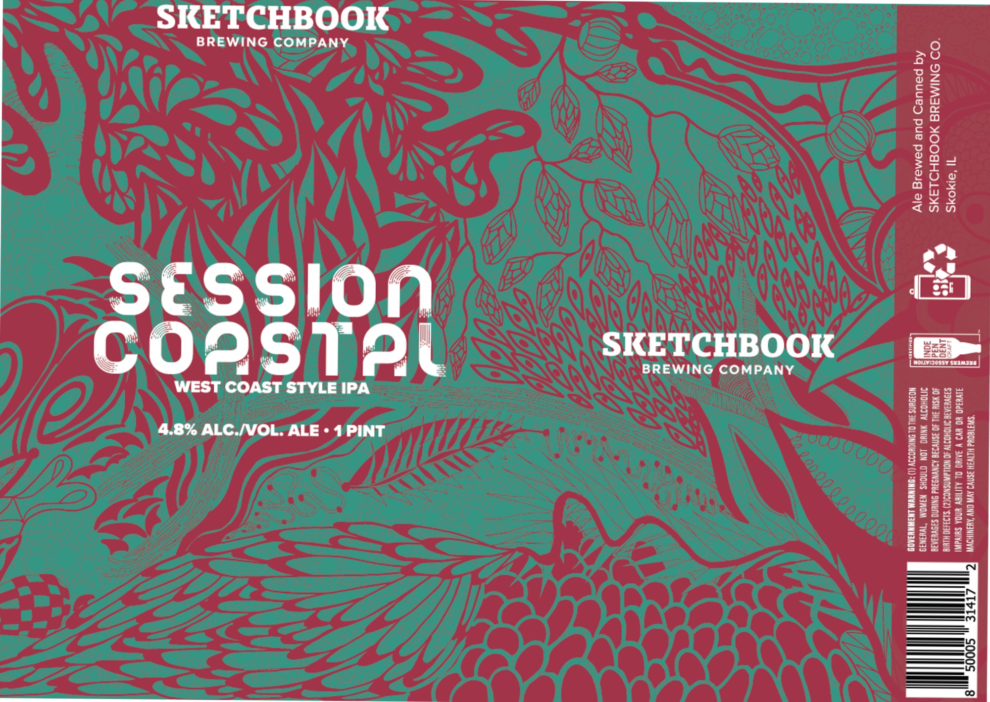 Session Coastal by Sketchbook Brewing Company - beer label