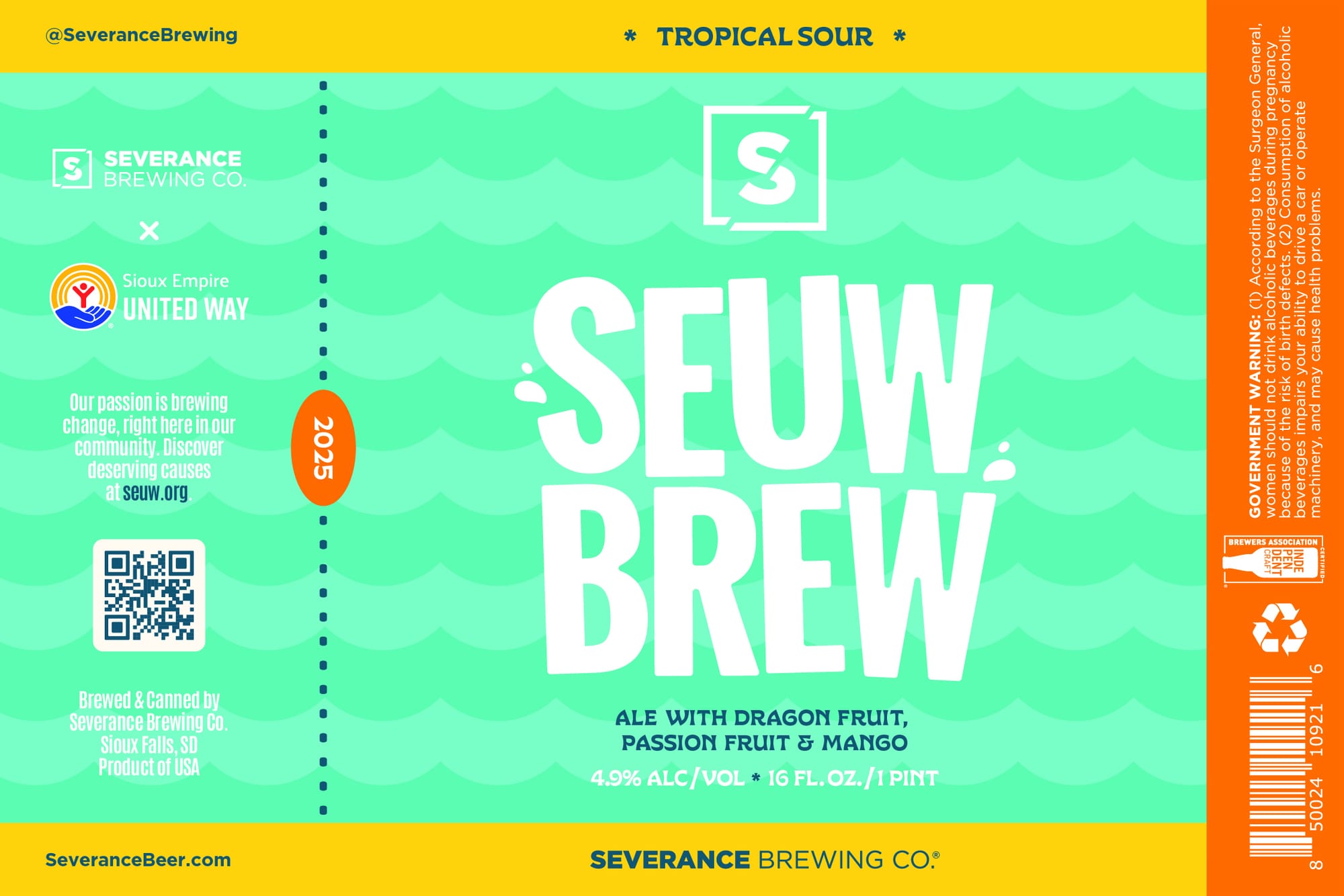 SEUW Brew by Severance Brewing Co. - beer label