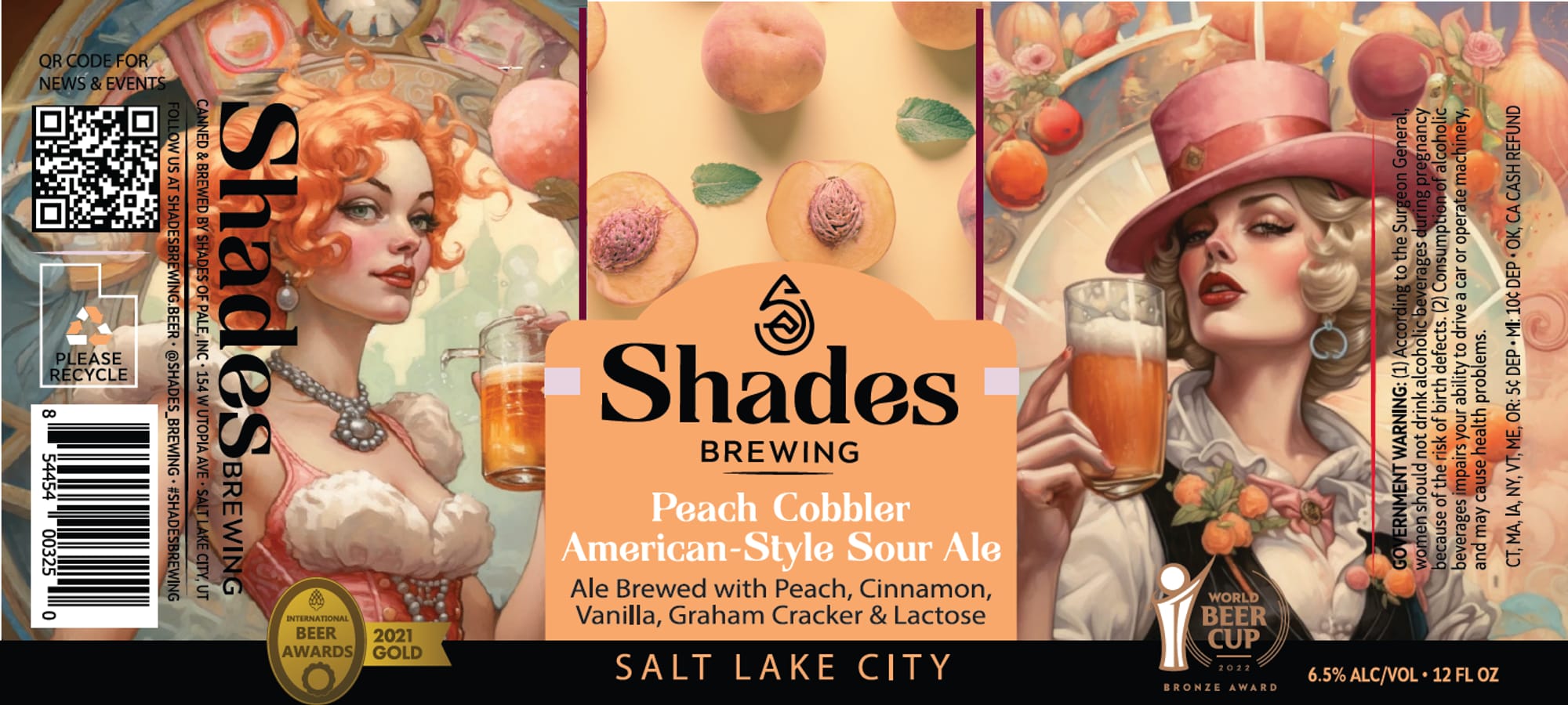 Peach Cobbler by Shades Brewing - beer label