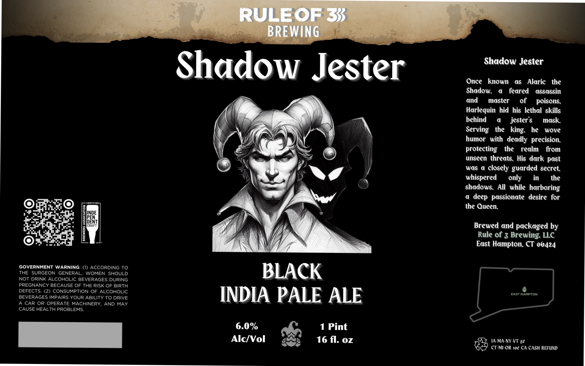 Shadow Jester by Rule of 3 Brewing - beer label