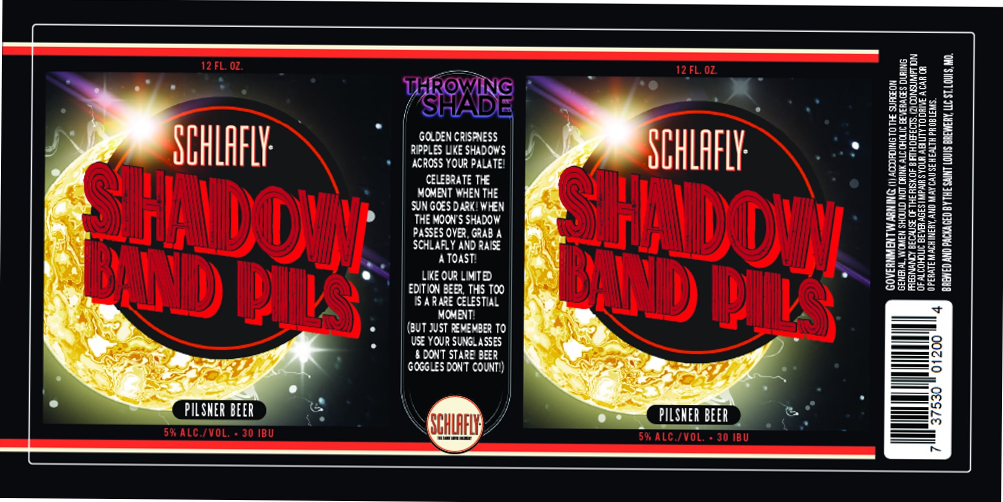 Shadowy Bandit Pils by Schlafly Brewery - beer label