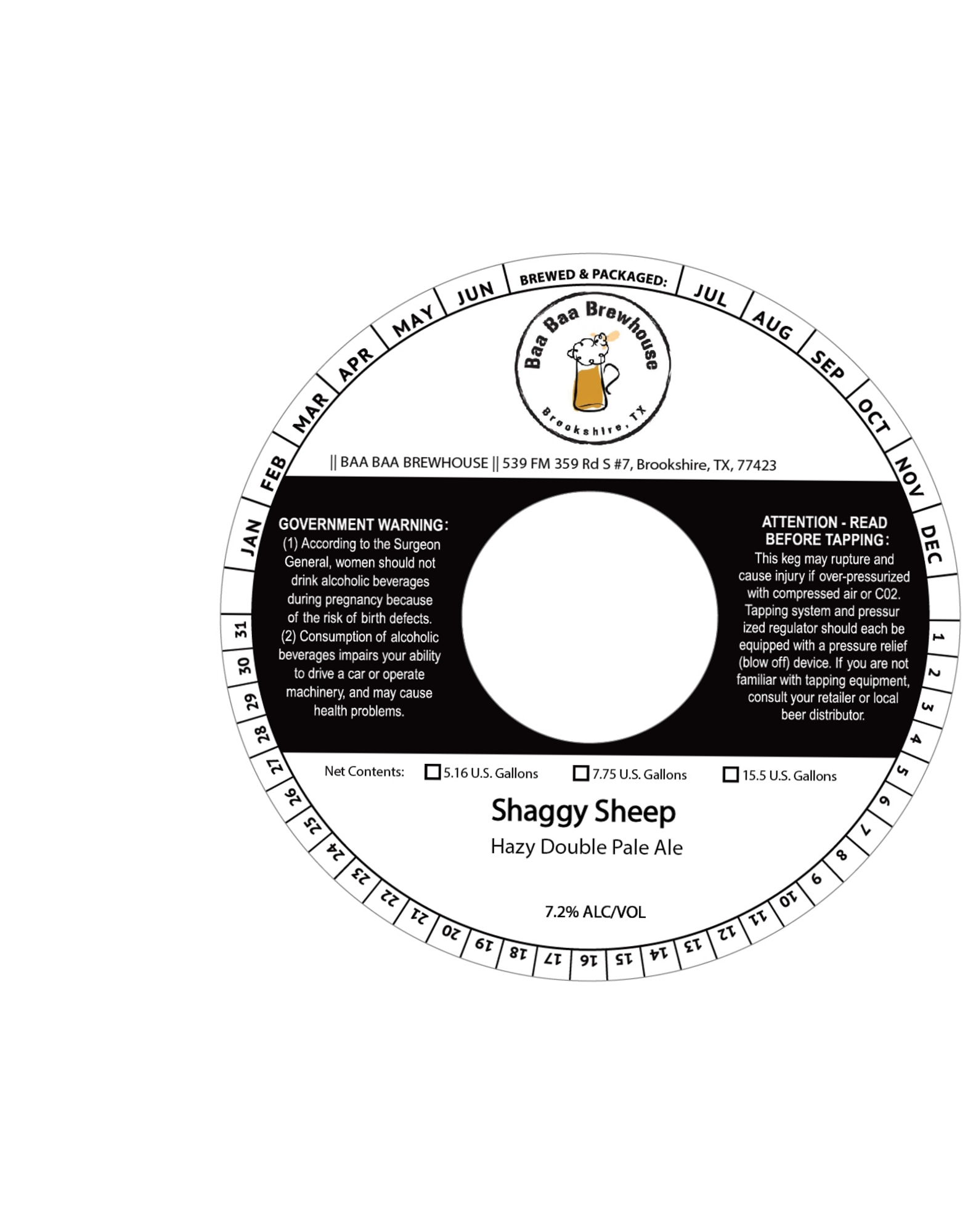 Shaggy Sheep by Baa Baa Brewhouse - beer label