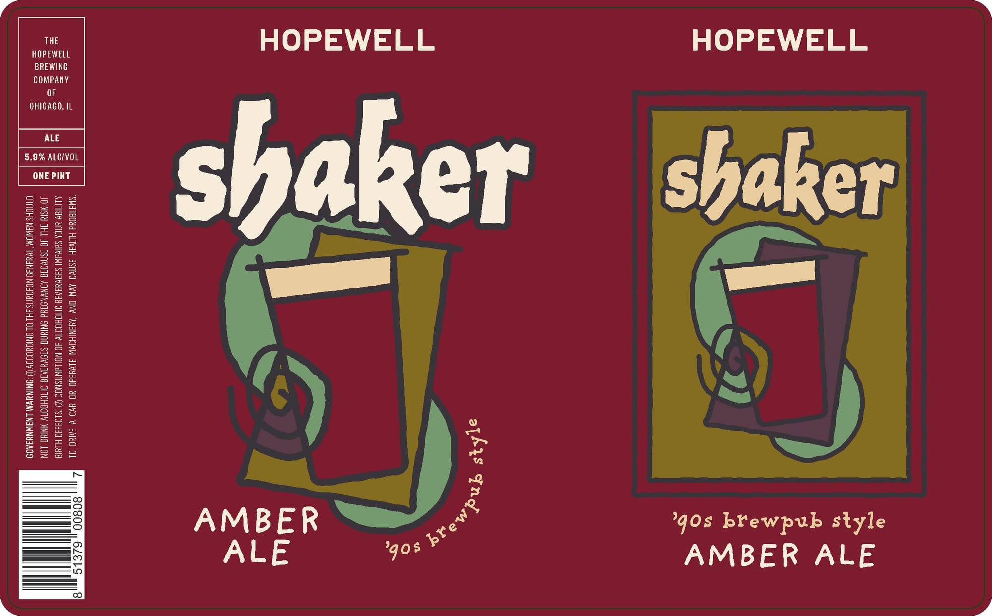 Shaker by Hopewell Brewing Company - beer label