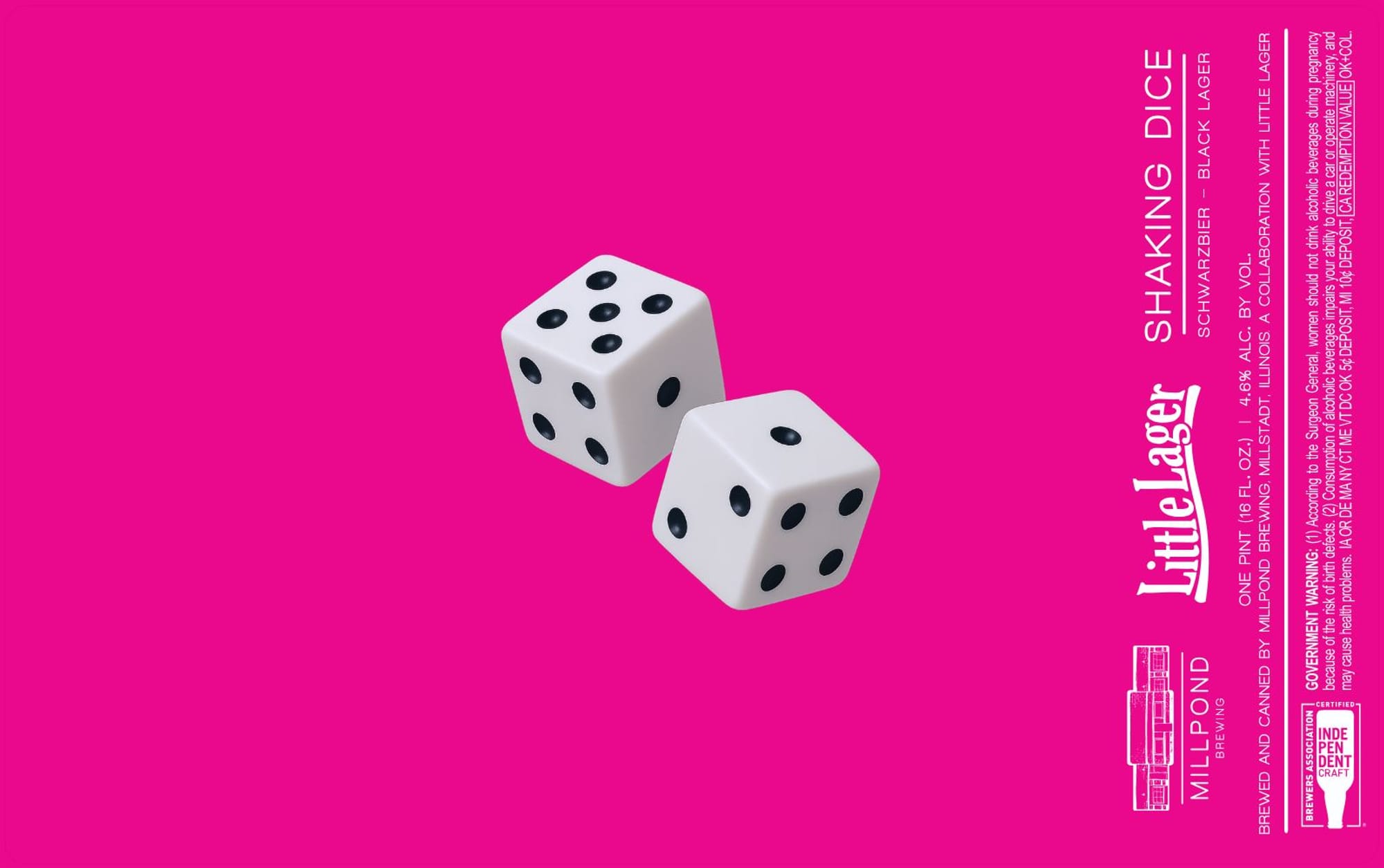 Shaking Dice by Millpond Brewing - beer label