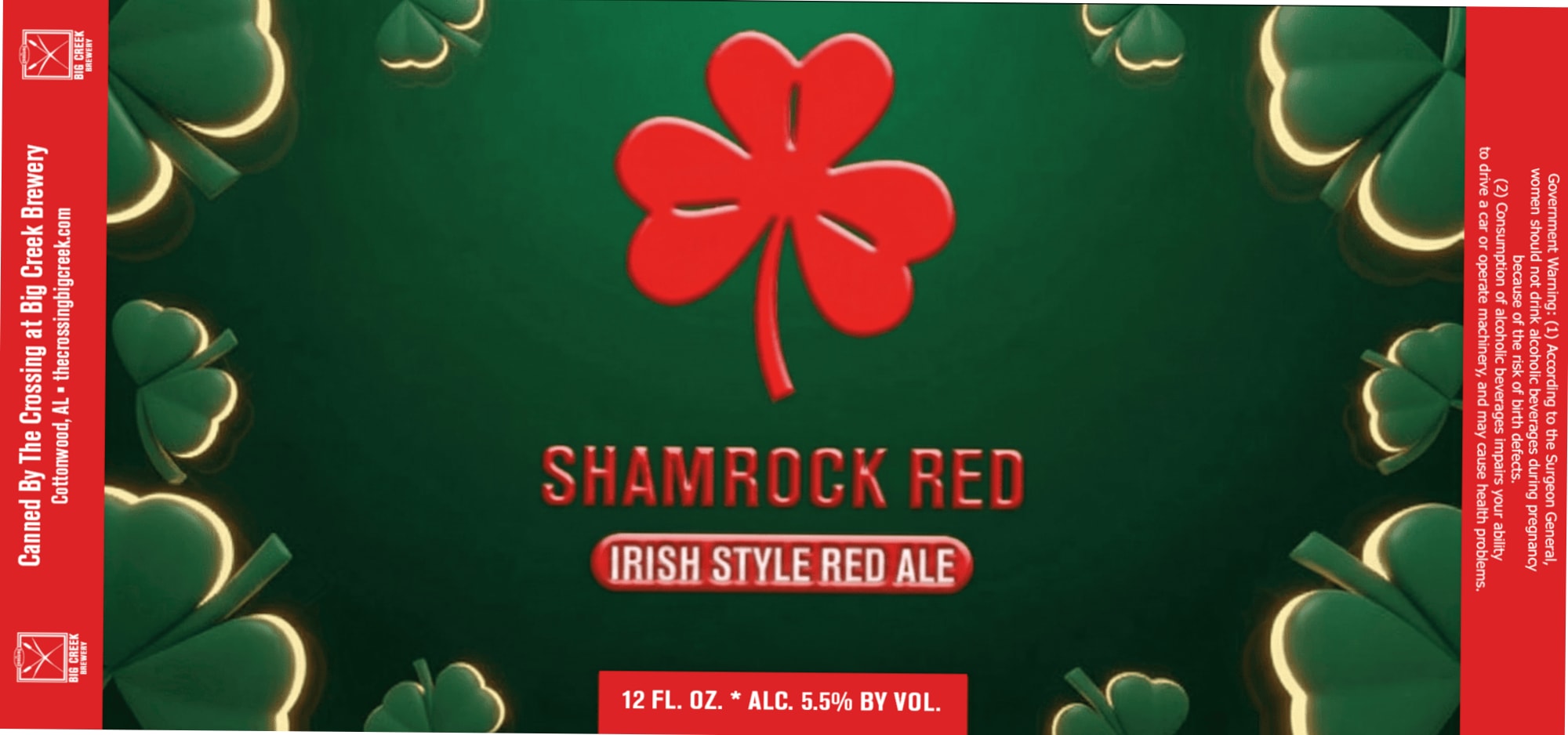 Shamrock Red by Big Crossing Brewery - beer label