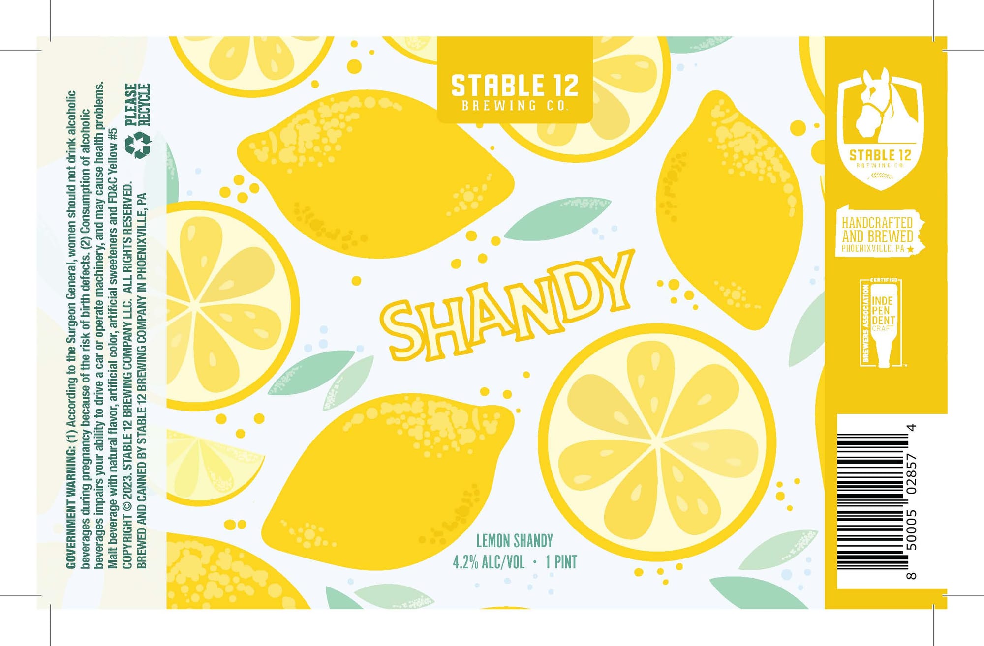 Shandy by Stable 12 Brewing Co. - beer label