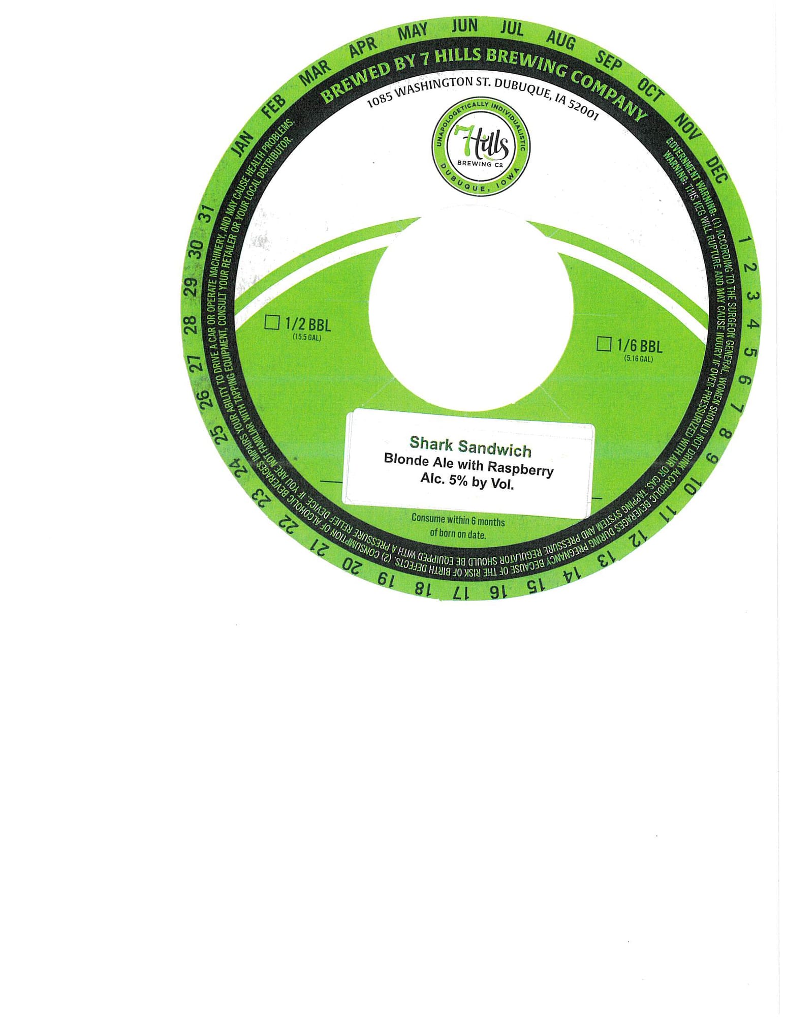 Shark Sandwich by 7 Hills Brewing Company - beer label