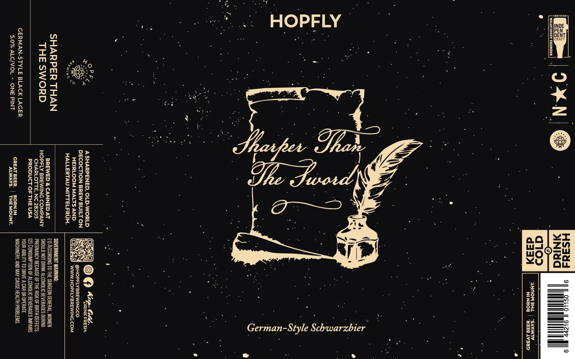 Sharper Than The Sword by Hopfly Brewing Company - beer label