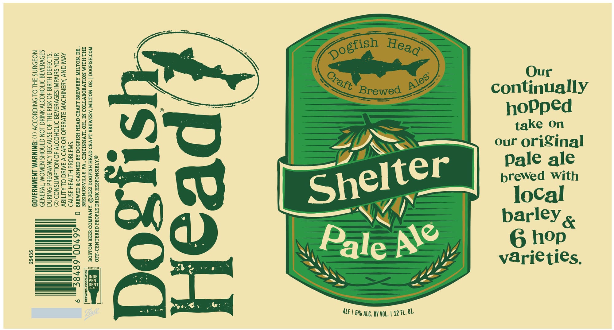 Shelter Pale Ale by Dogfish Head - beer label