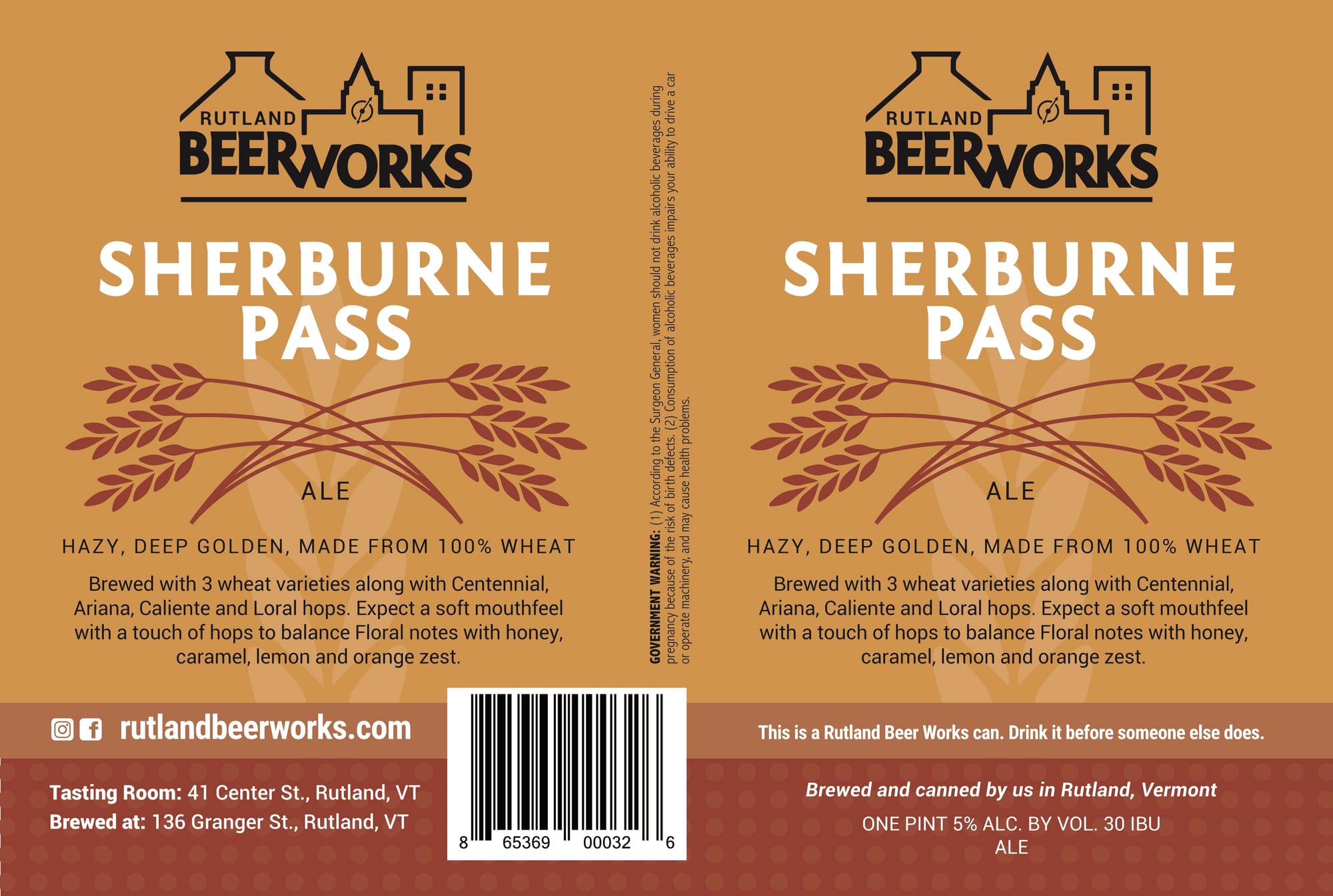 Sherburne Pass by Rutland Beerworks - beer label