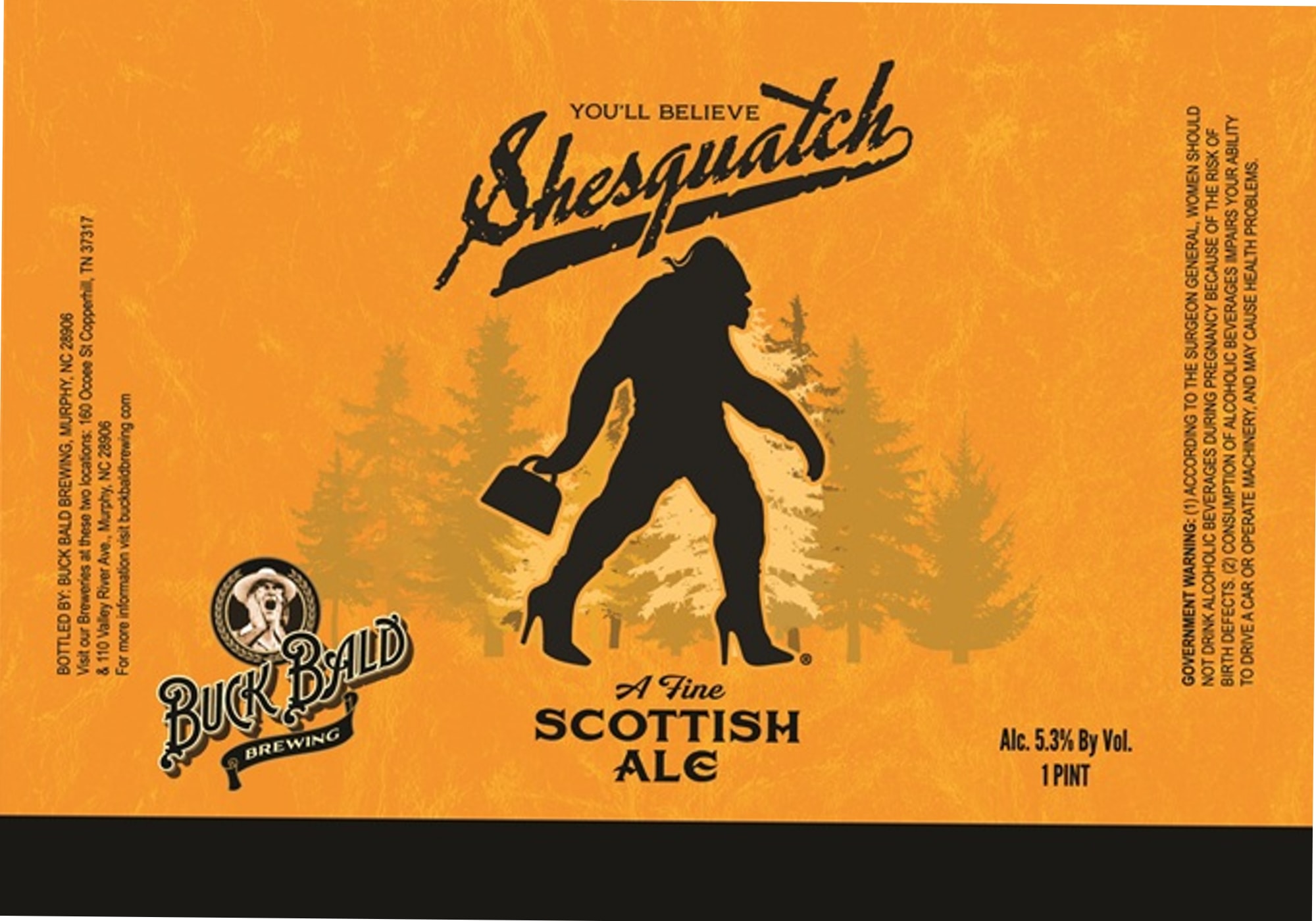 Shesquatch by Buck Bald Brewing - beer label
