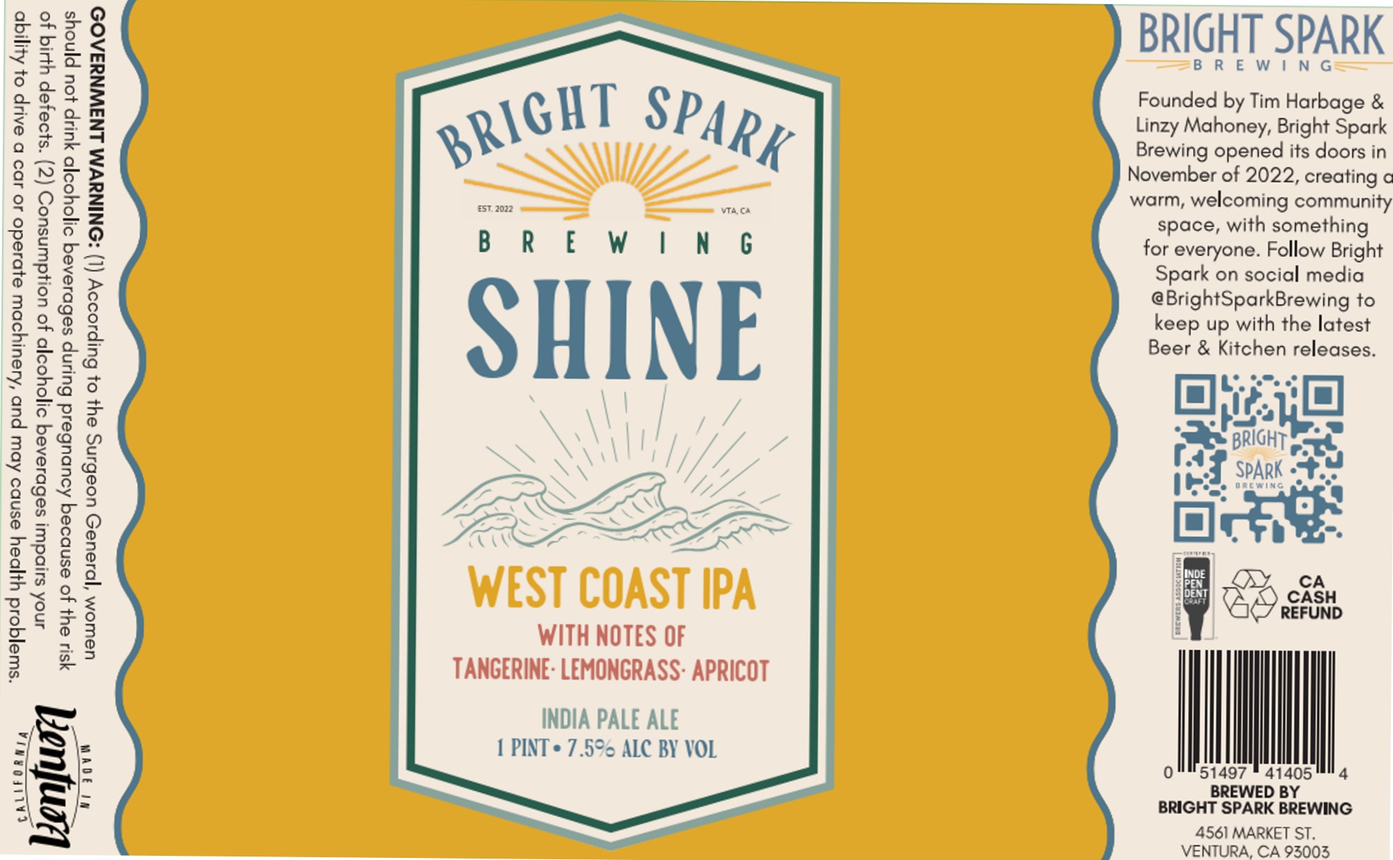 Shine by Bright Spark Brewing - beer label