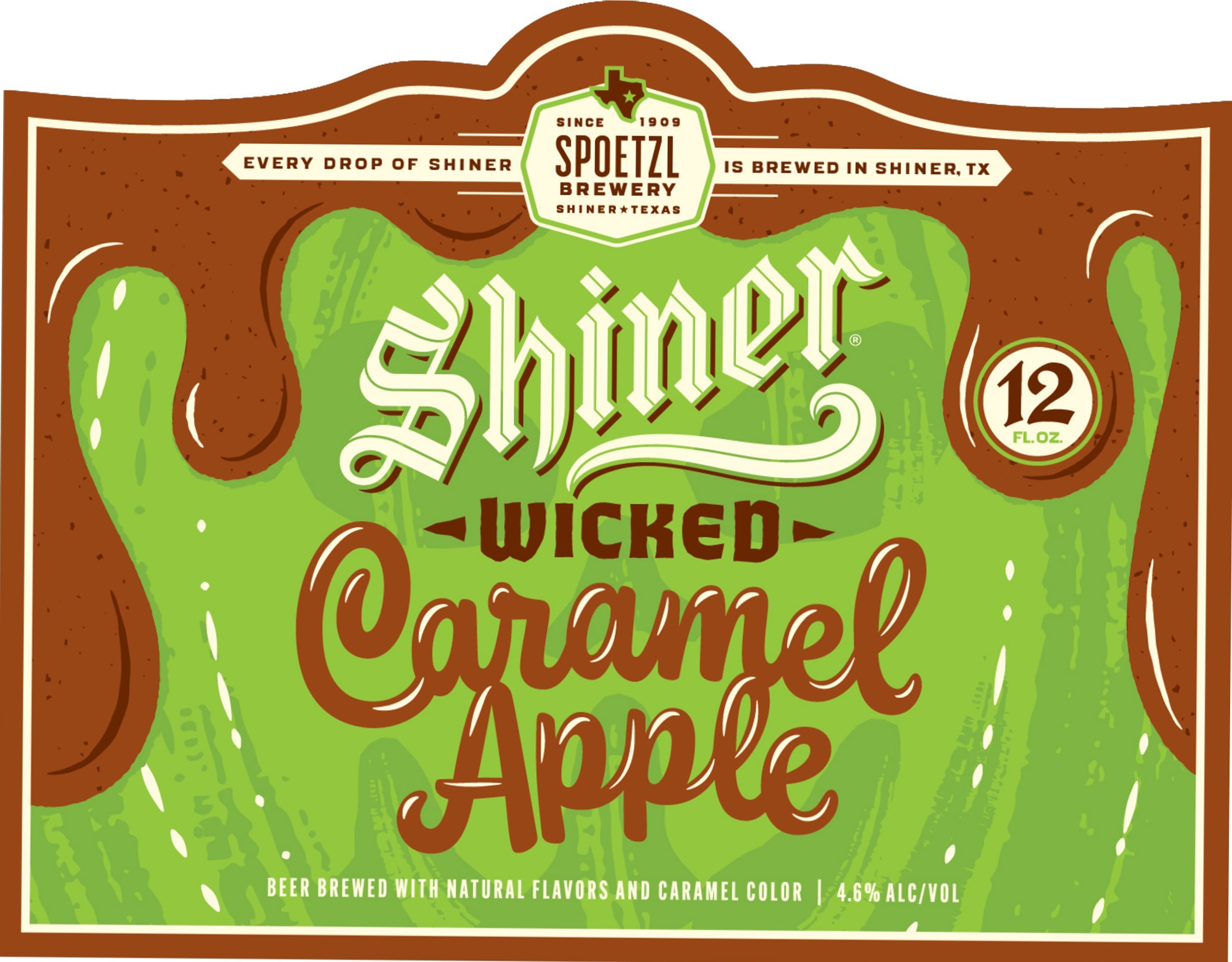 Shiner Wicked Caramel Apple by Spoetzl Brewery - beer label