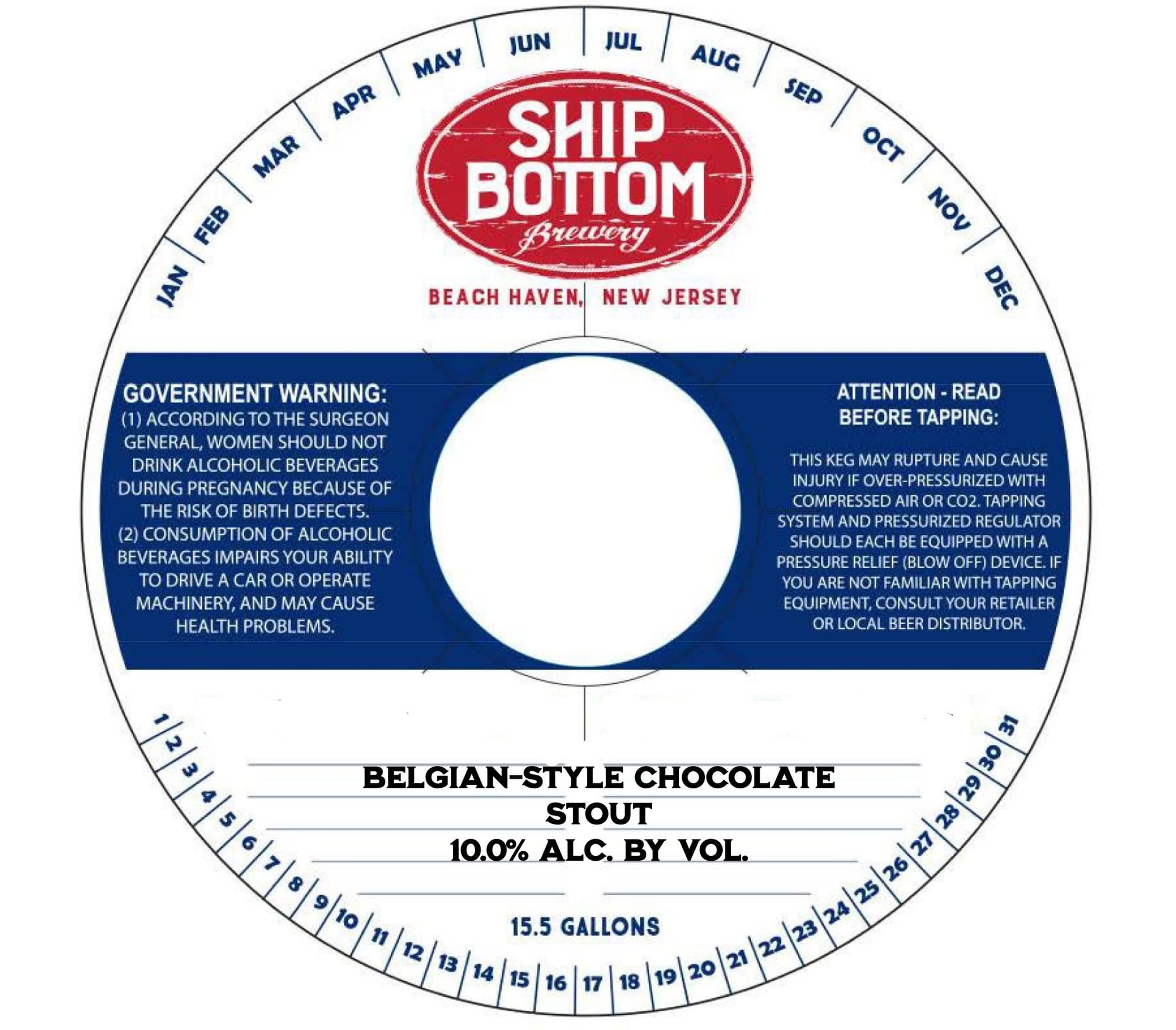 Belgian-Style Chocolate Stout by Ship Bottom Brewery - beer label
