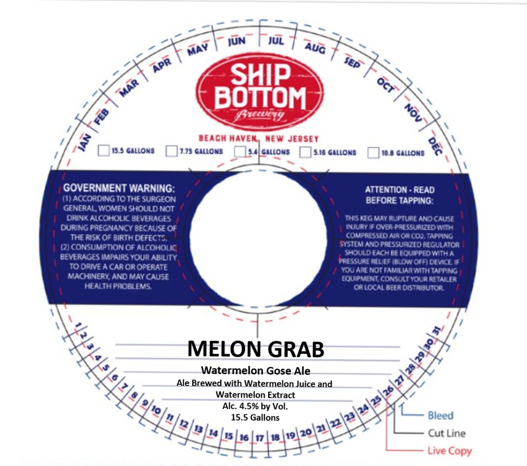 Melon Grab by Ship Bottom Brewery - beer label