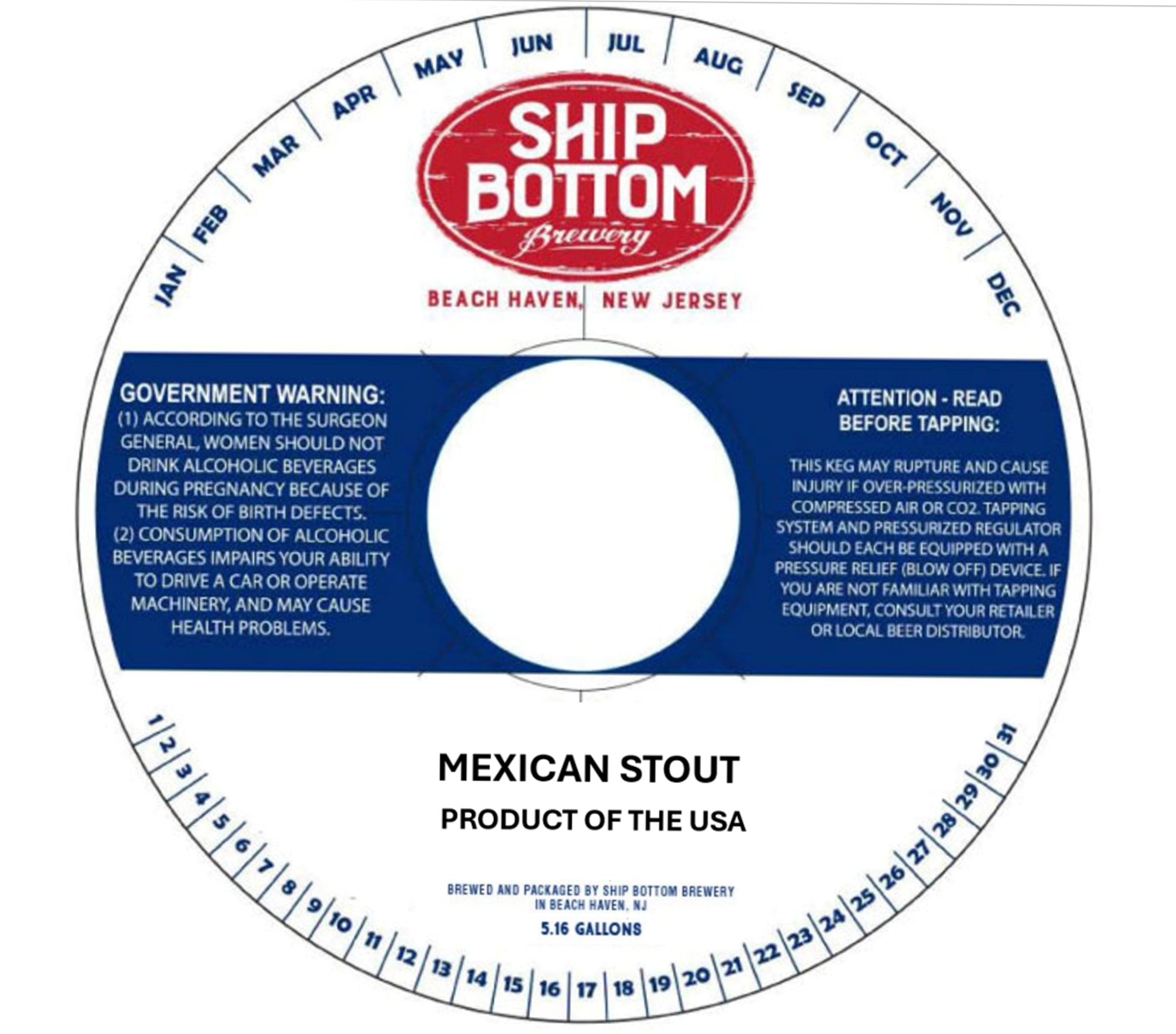 Mexican Stout by Ship Bottom Brewery - beer label