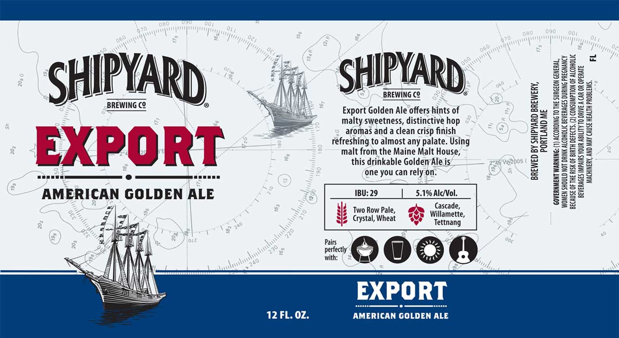 Export by Shipyard Brewing Co. - beer label