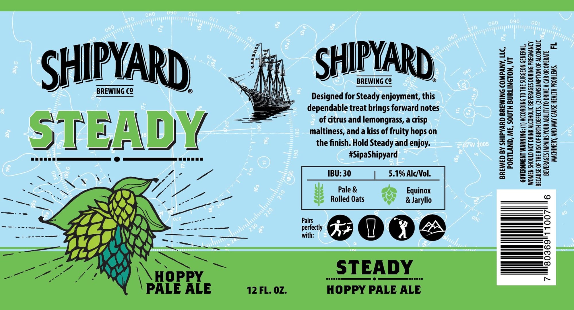 Steady by Shipyard Brewing Co. - beer label