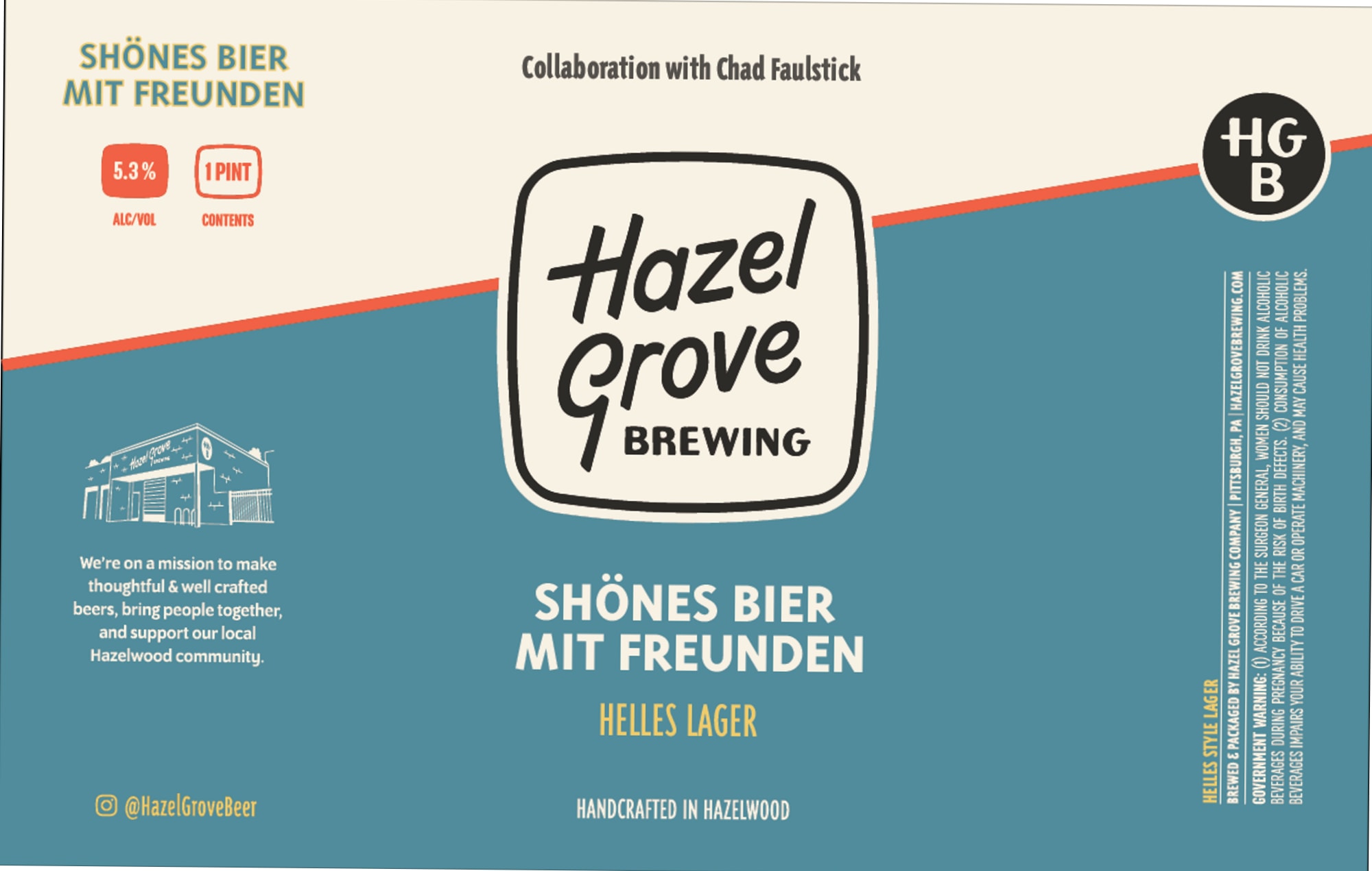Shönes Bier mit Freunden by Hazel Grove Brewing - beer label