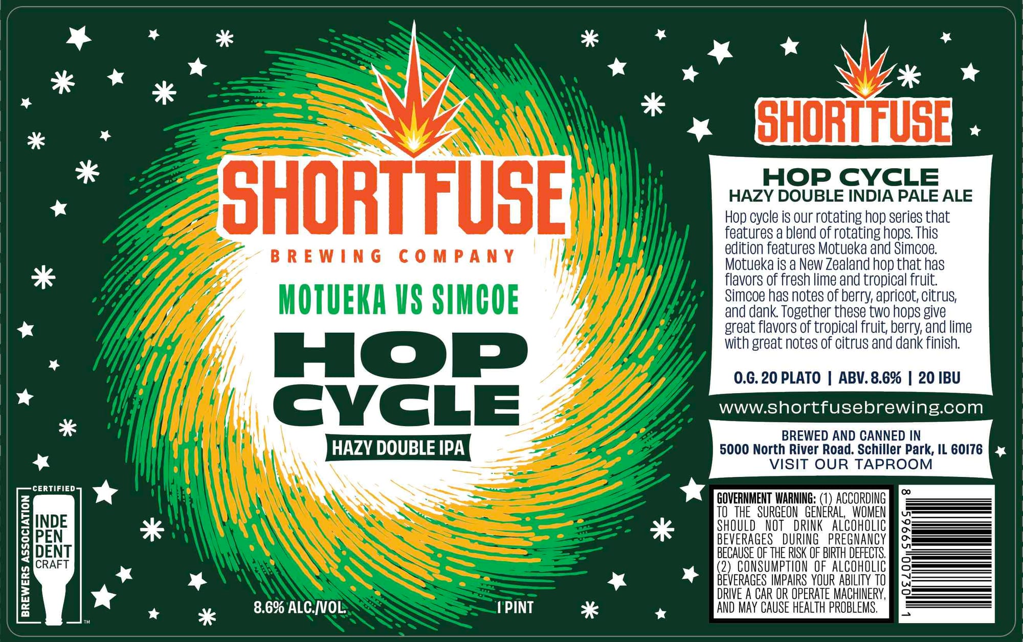 Hop Cycle by Short Fuse Brewing Company - beer label