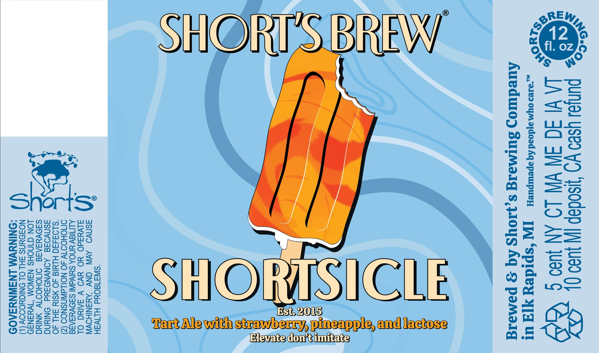 Shortsicle by Short’s Brewing Company - beer label
