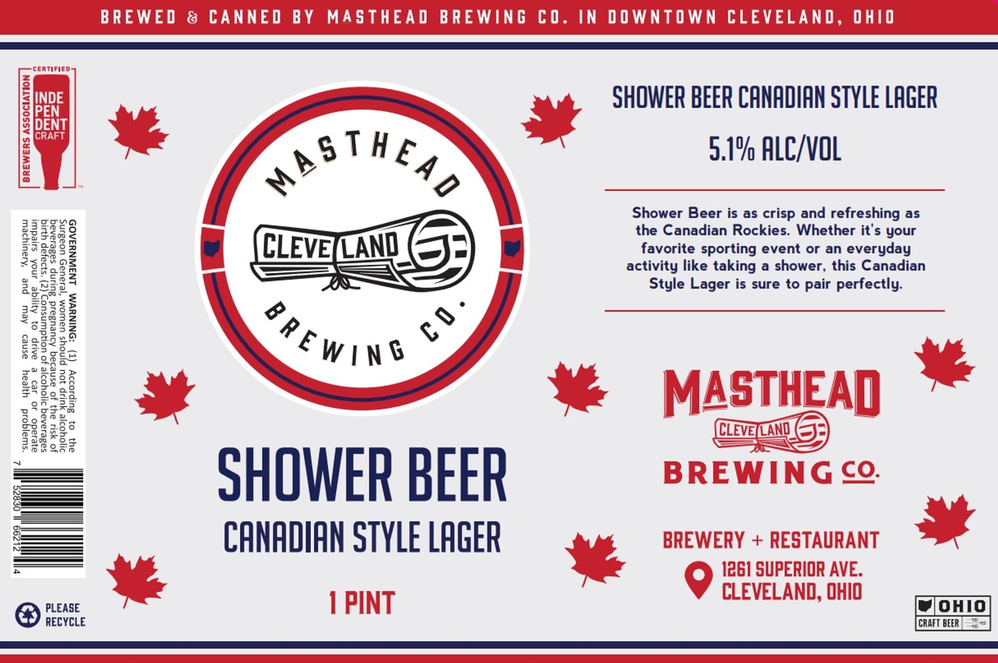 Shower Beer by Masthead Brewing Co. - beer label