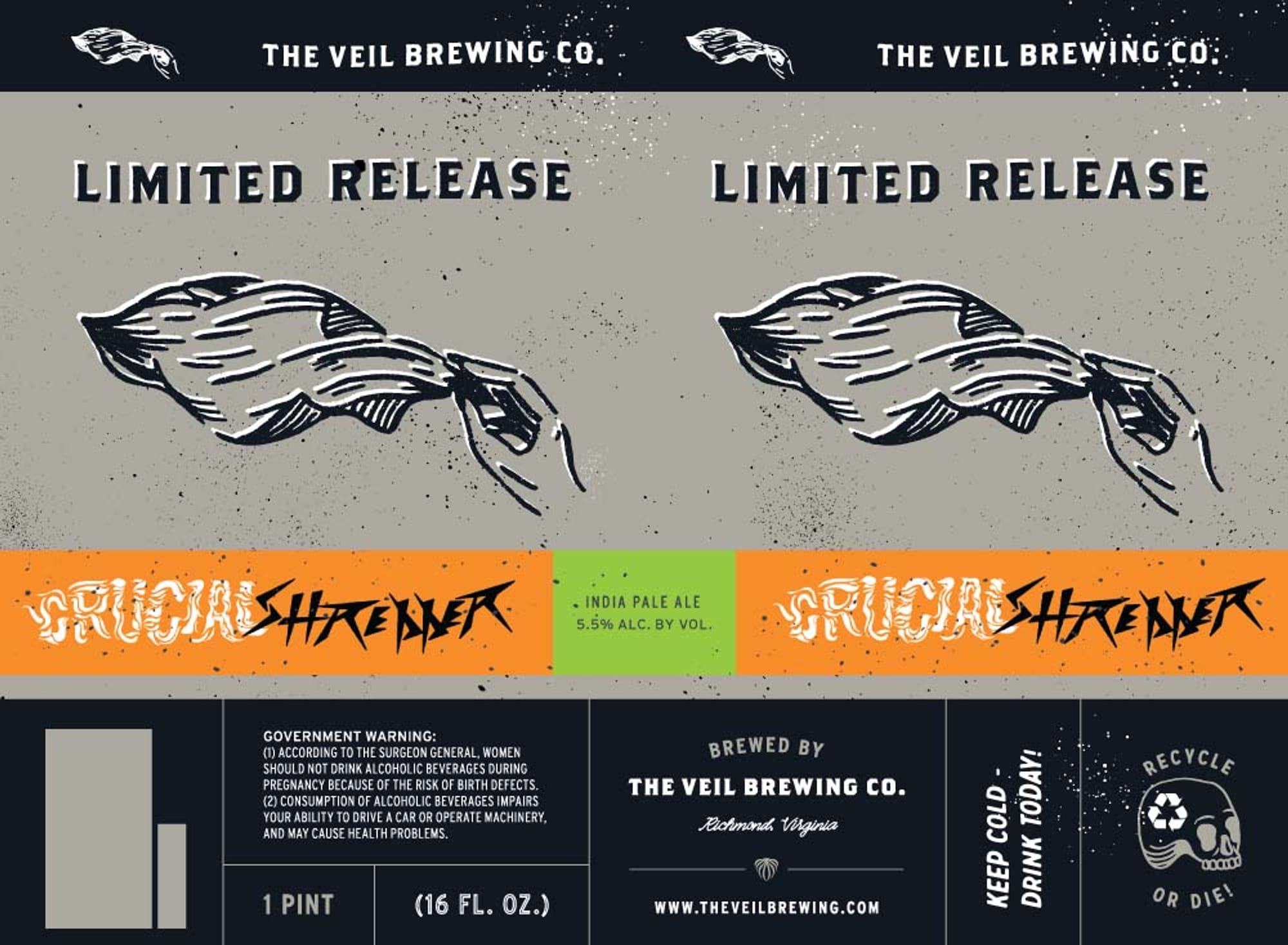 Shredder by The Veil Brewing Co. - beer label