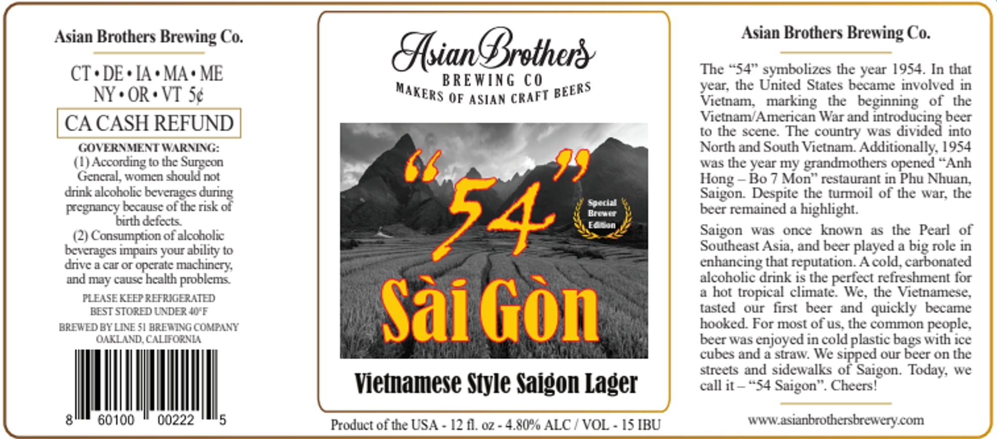Sài Gòn by Asian Brothers Brewing Co. - beer label