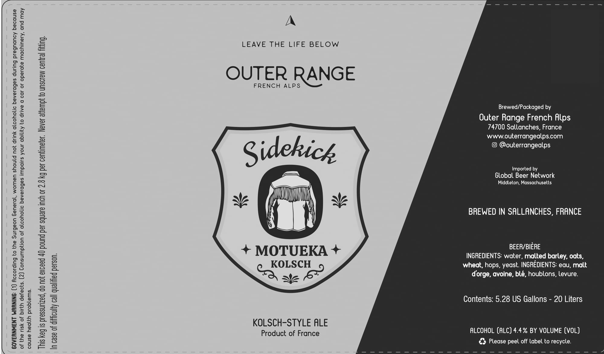 Sidekick by Outer Range - beer label