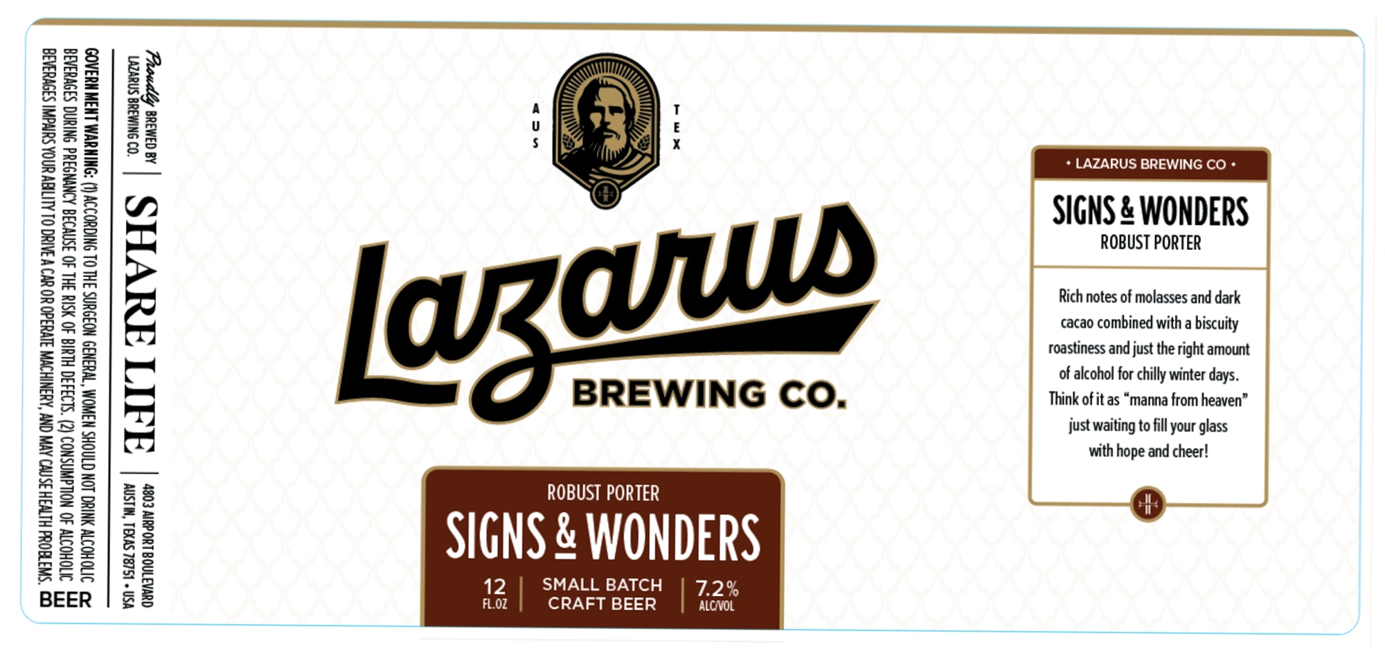 Signs & Wonders by Lazarus Brewing Co. - beer label