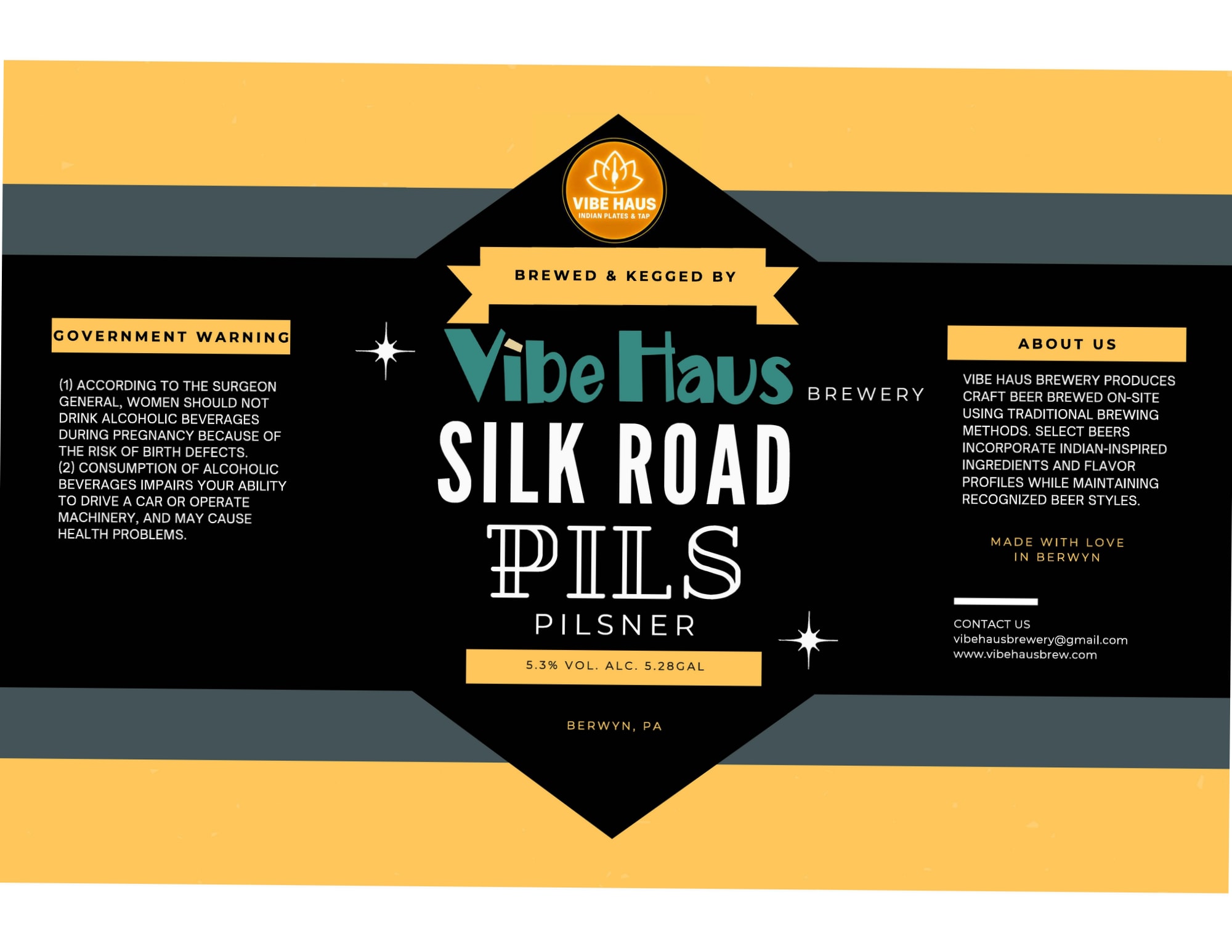 Silk Road Pils by Vibe Haus Brewery - beer label