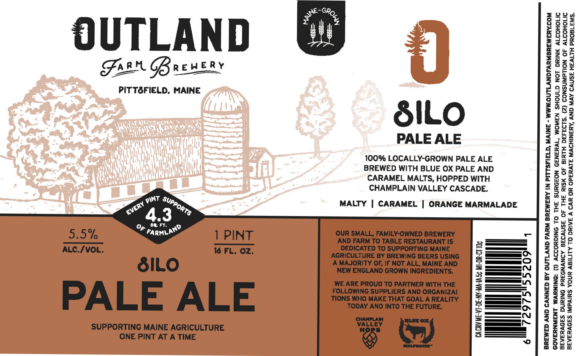 Silo Pale Ale by Outland Farm Brewery - beer label