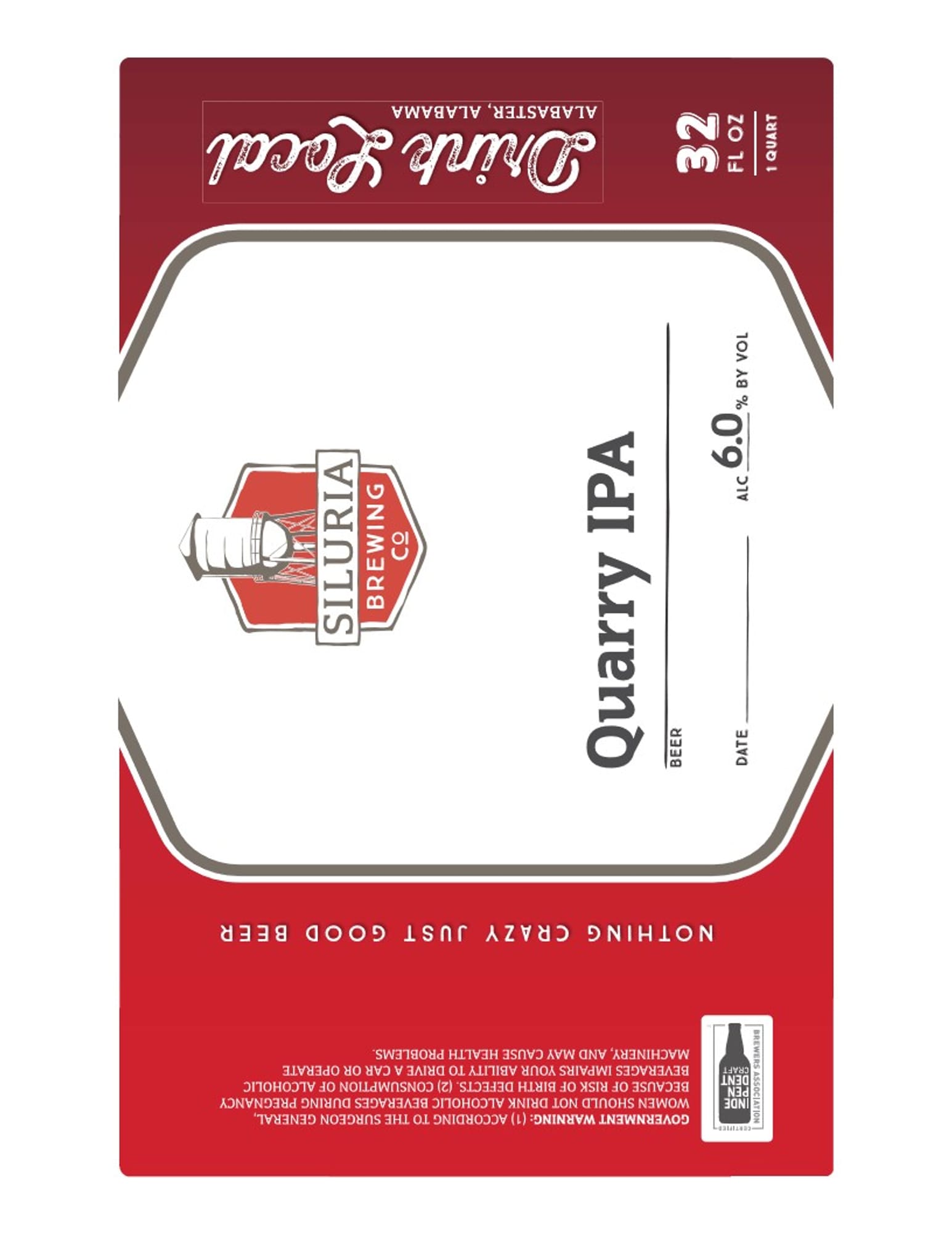 Quarry IPA by Siluria Brewing Co. - beer label