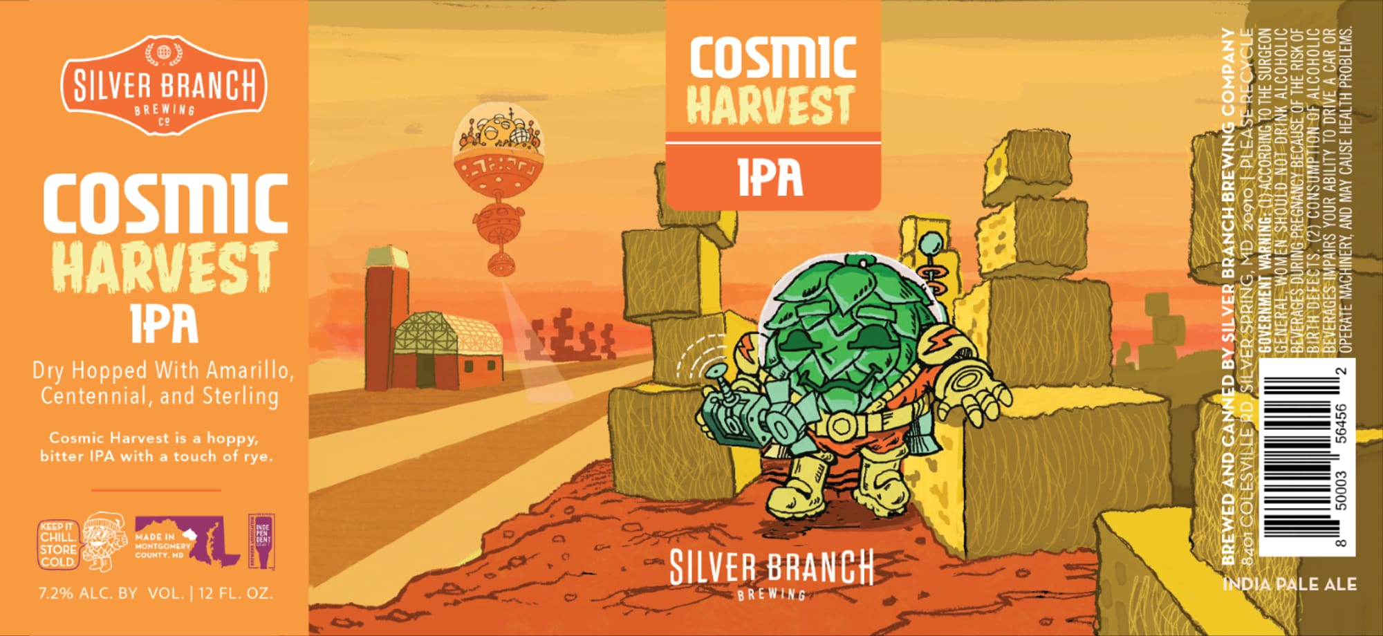 Cosmic Harvest IPA by Silver Branch Brewing Co. - beer label