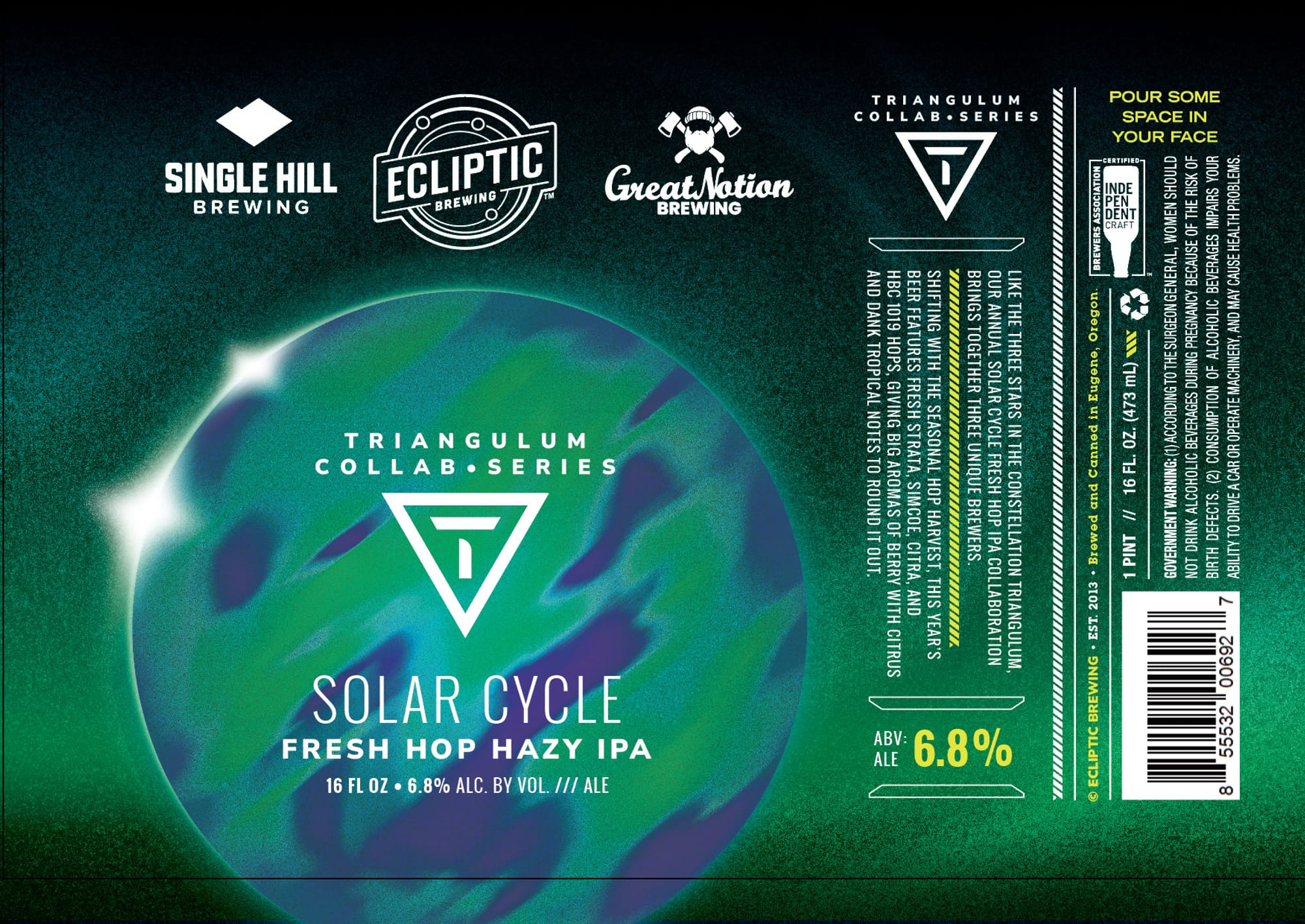 Single Hill Ecliptic by Ecliptic Brewing - beer label