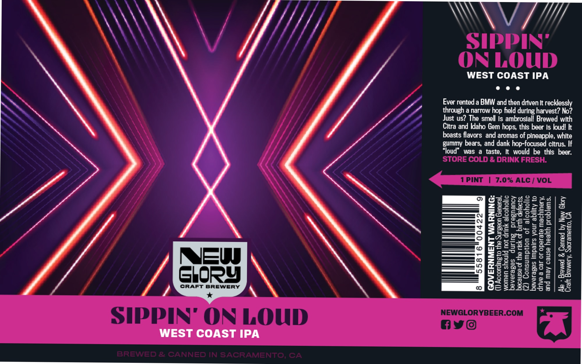 Sippin’ On Loud by New Glory Craft Brewery - beer label