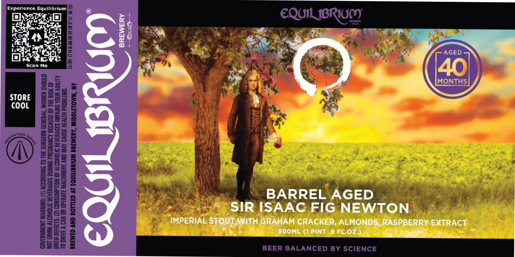 Sir Isaac Fig Newton by Equilibrium Brewery - beer label