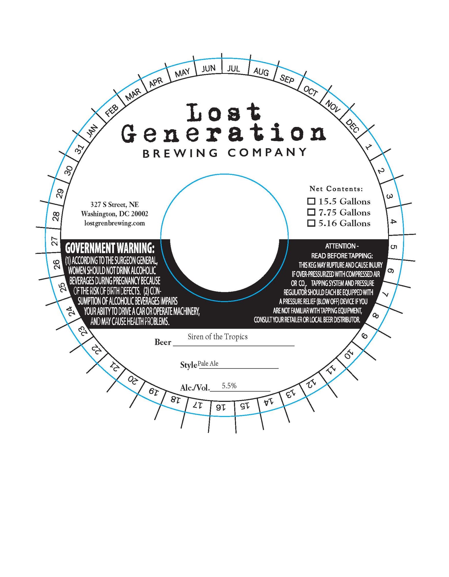 Siren of the Tropics by Lost Generation Brewing Company - beer label