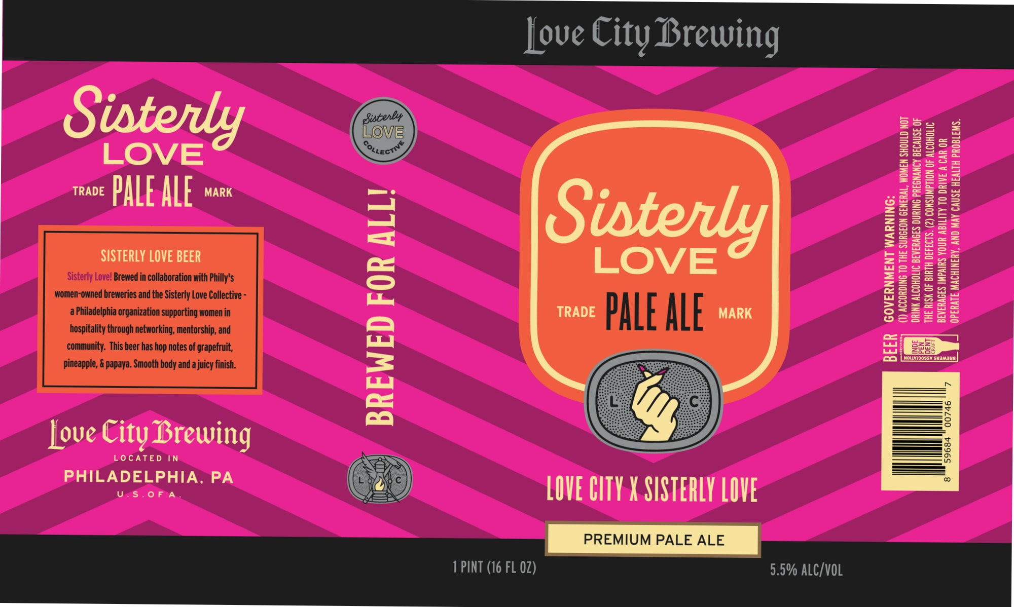 Sisterly Love Pale Ale by Love City Brewing - beer label