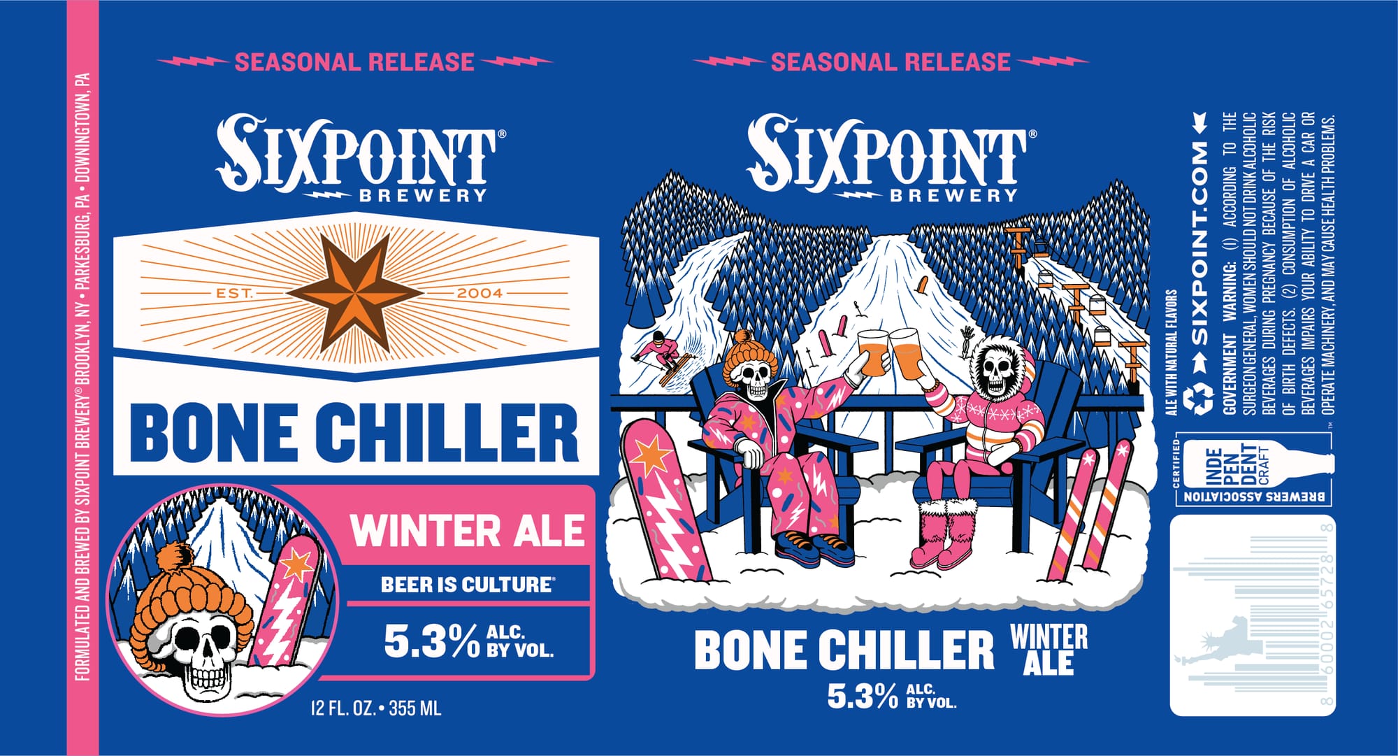 Bone Chiller by Sixpoint Brewery - beer label