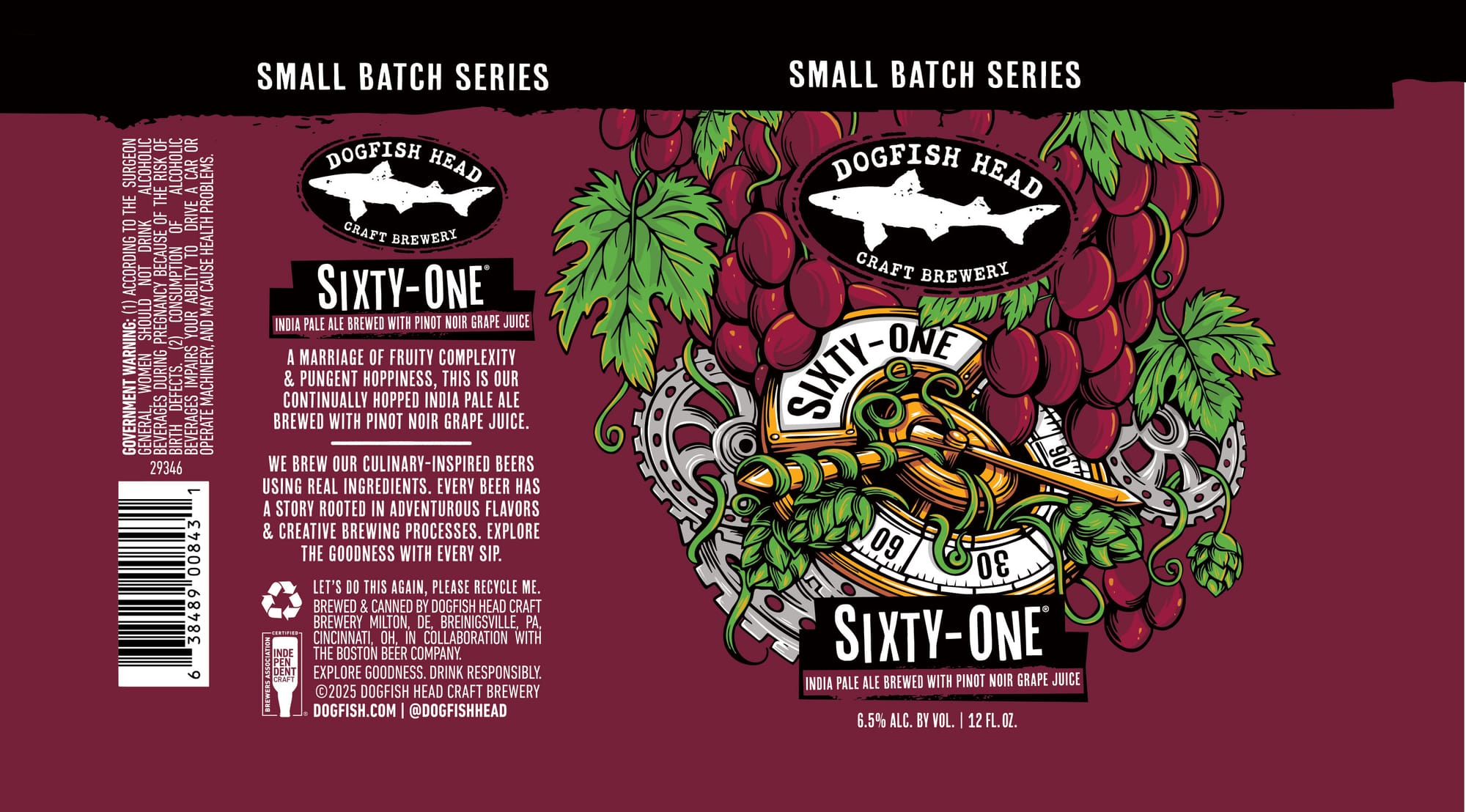 Sixty-One by Dogfish Head Craft Brewery - beer label