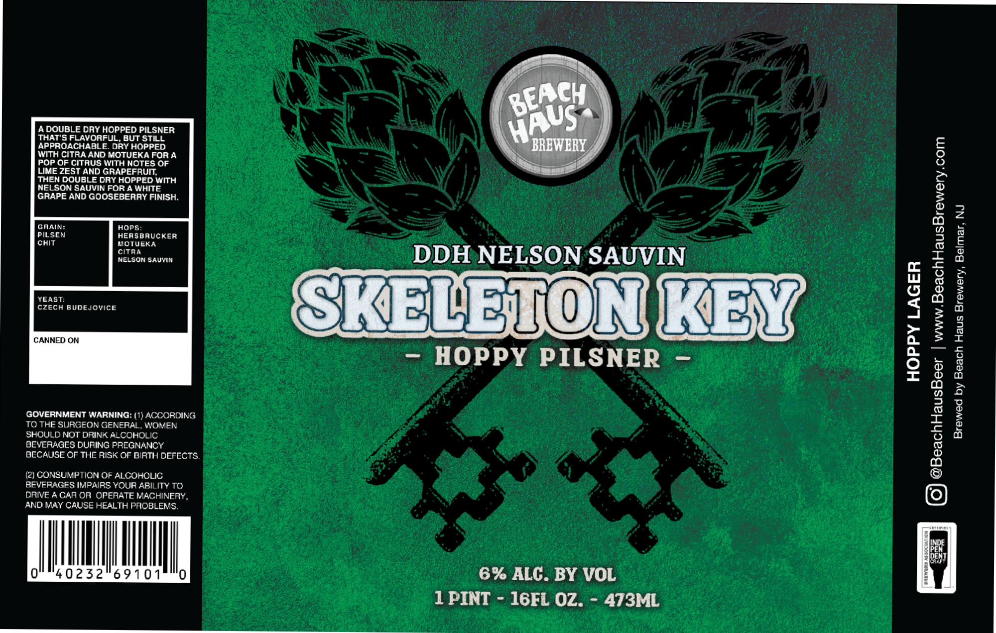Skeleton Key by Beach Haus Brewery - beer label