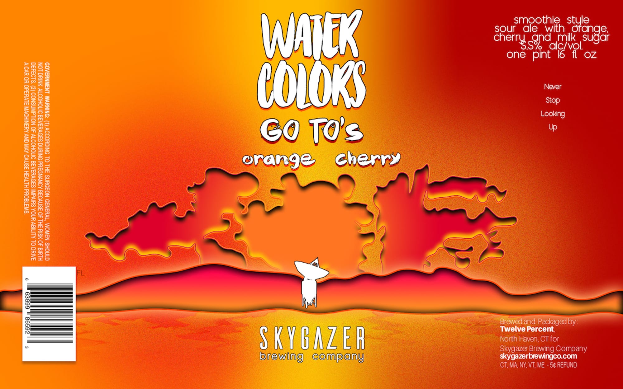 Water Colors Go To’s by Skygazer Brewing Company - beer label