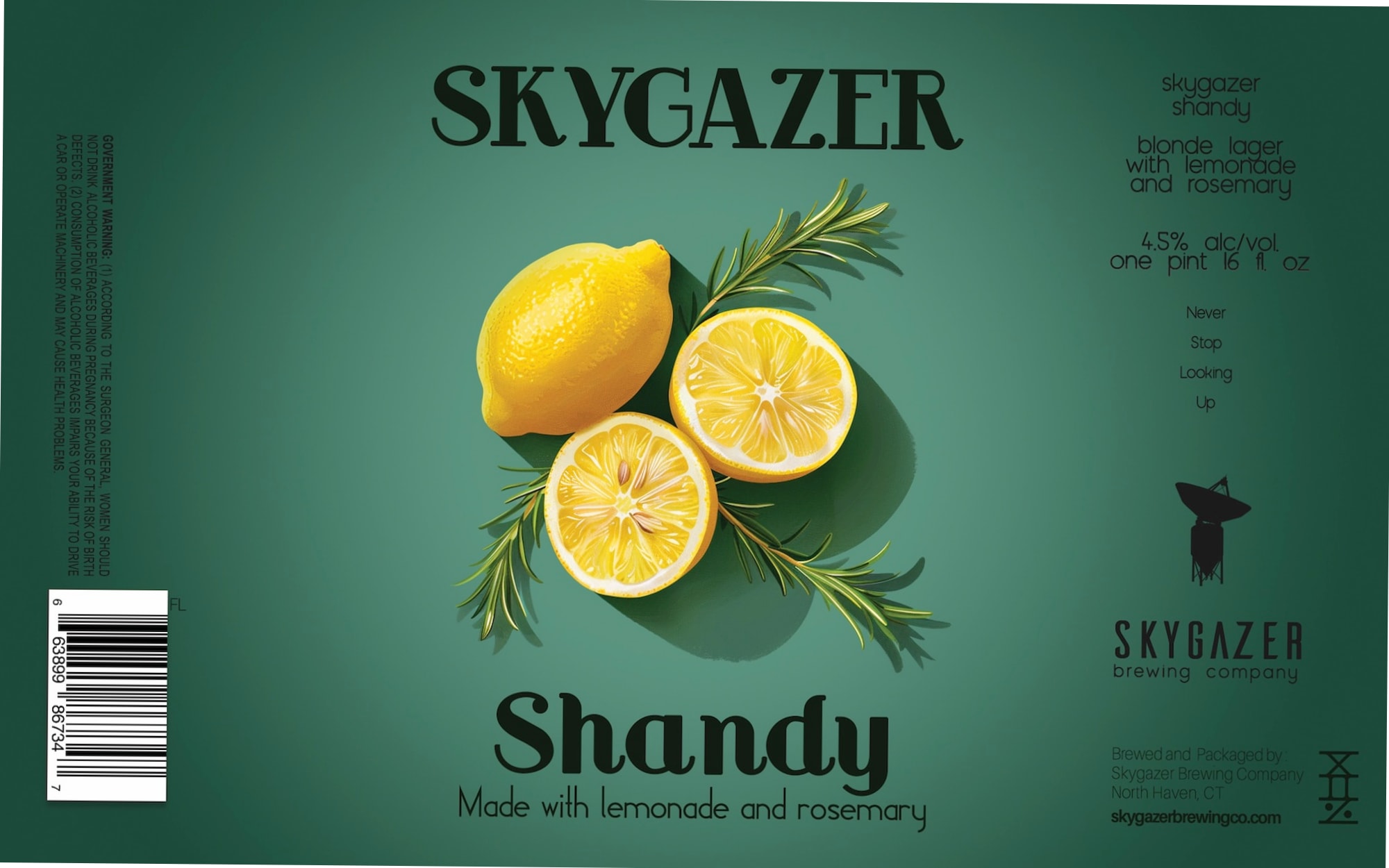 Skygazer Shandy by Skygazer Brewing Company - beer label
